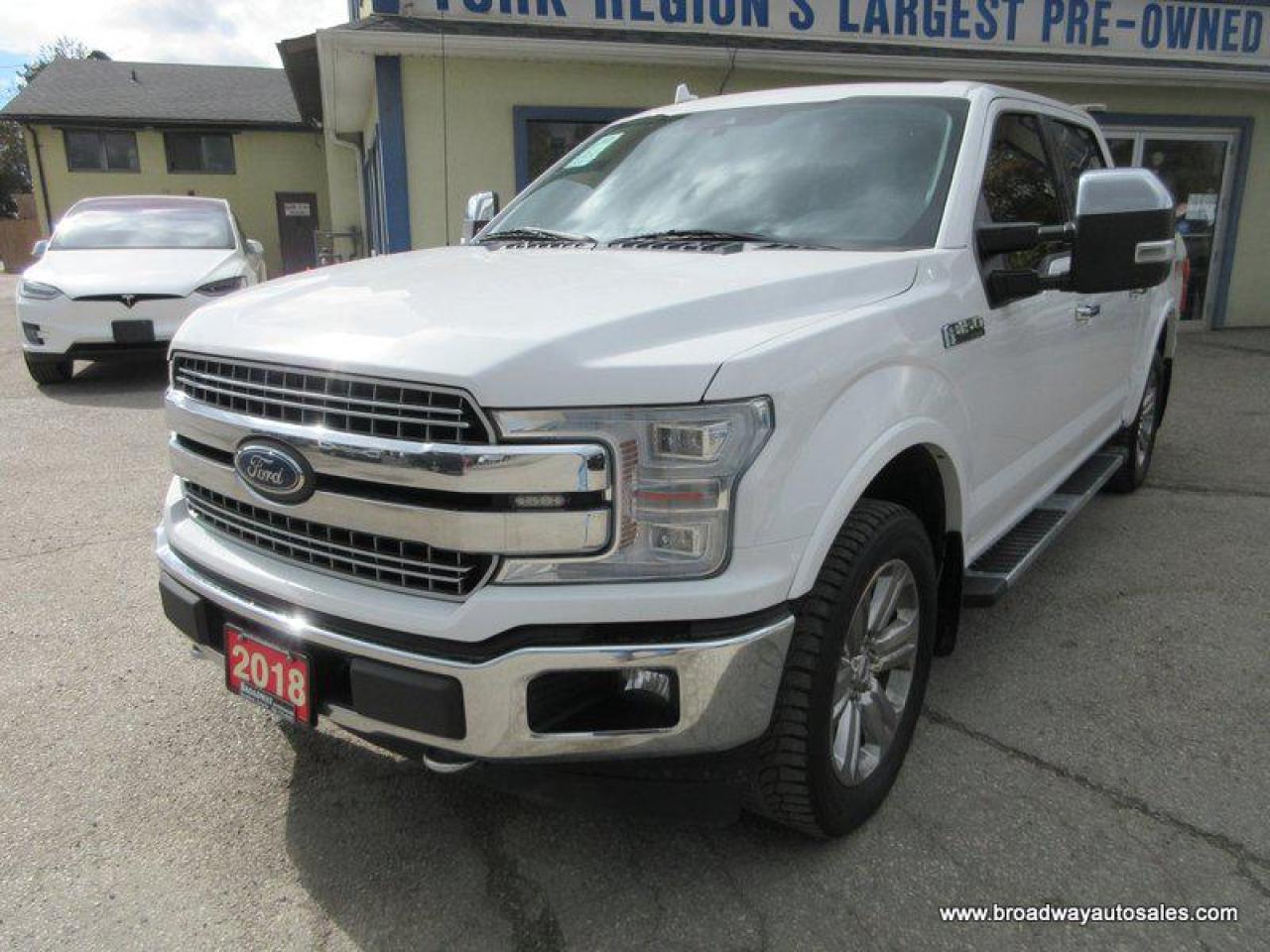 Used 2018 Ford F-150 GREAT VALUE LARIAT-EDITION 5 PASSENGER 3.5L - ECO-BOOST.. 4X4.. CREW-CAB.. SHORTY.. NAVIGATION.. POWER SUNROOF.. HEATED/AC SEATS.. for sale in Bradford, ON