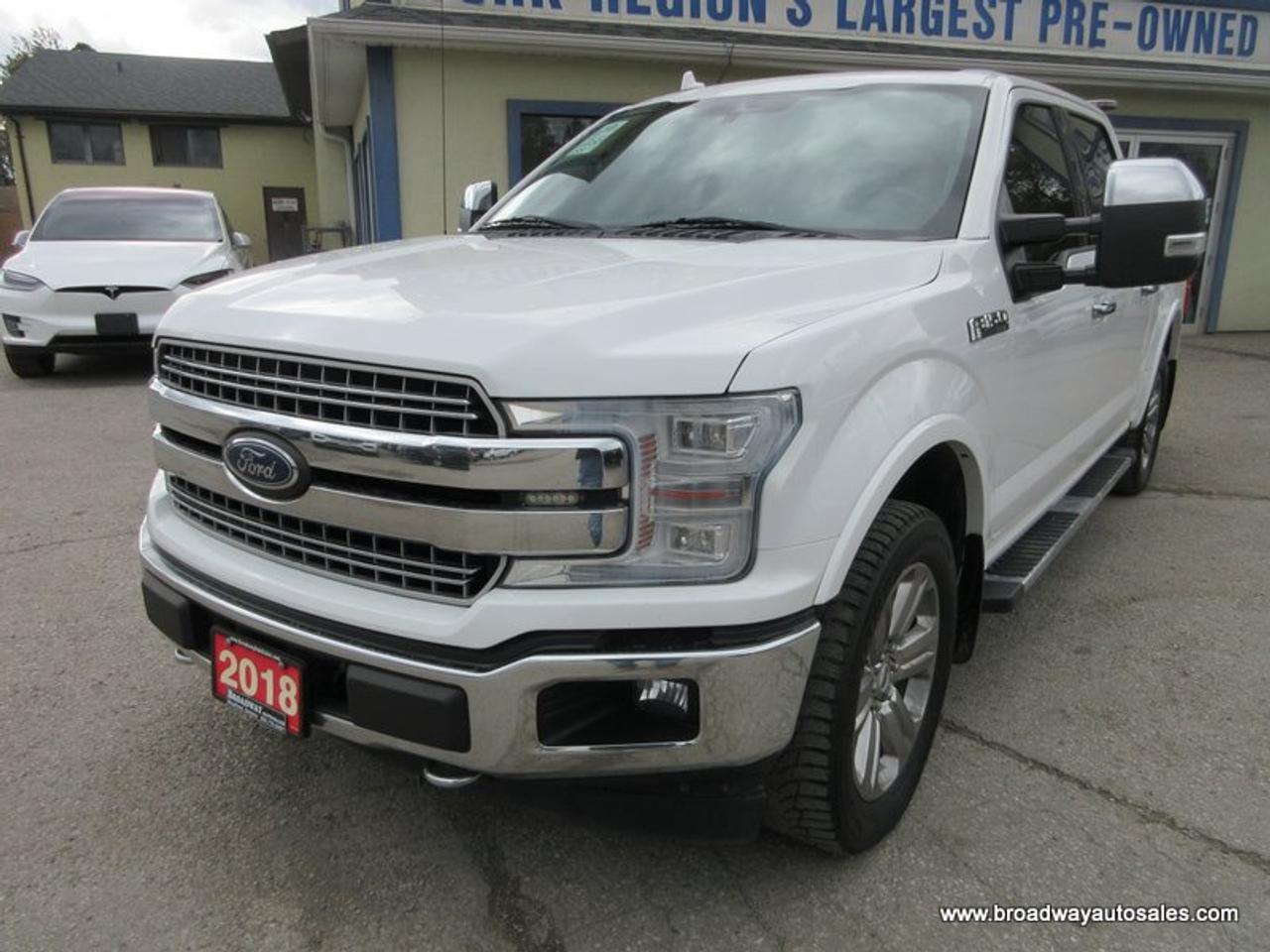 2018 Ford F-150 GREAT VALUE LARIAT-EDITION 5 PASSENGER 3.5L - ECO-BOOST.. 4X4.. CREW-CAB.. SHORTY.. NAVIGATION.. POWER SUNROOF.. HEATED/AC SEATS.. Photo
