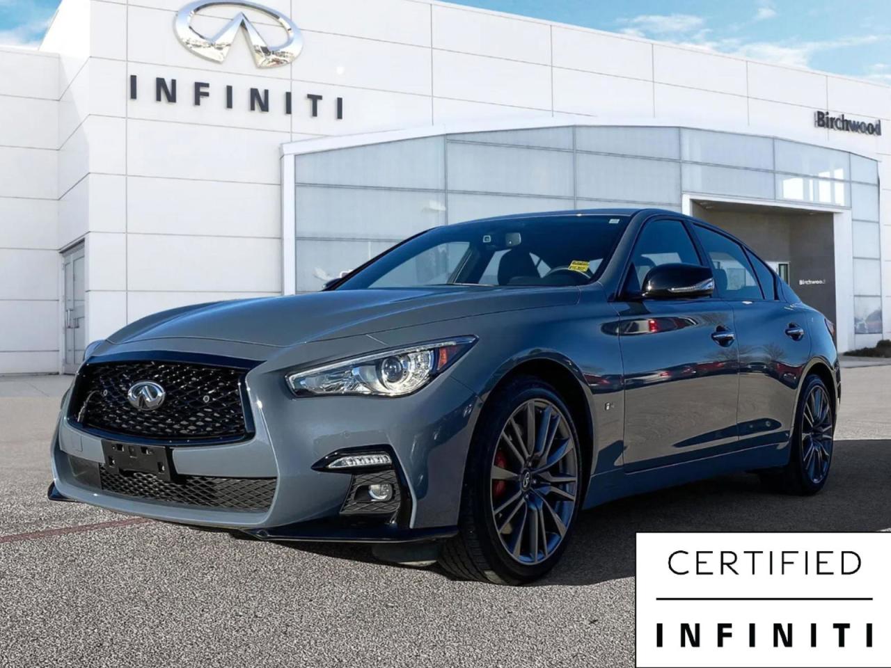 Used 2023 Infiniti Q50 Red Sport I-LINE Accident Free | Locally Owned | Low KM's for sale in Winnipeg, MB