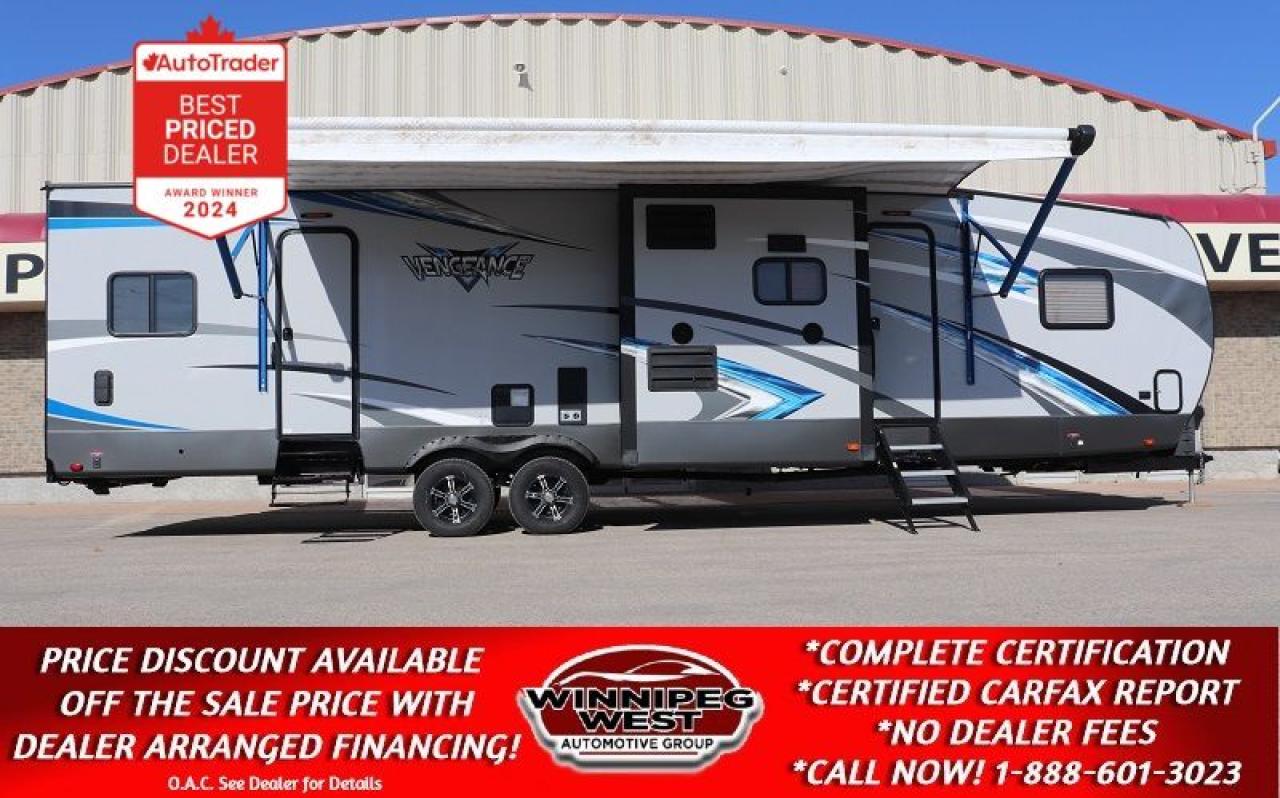 Used 2018 Forest River Vengeance Rogue TOY HAULER FULL SIZE GARAGE/BUNKHOUSE, DECK & MORE for sale in Headingley, MB