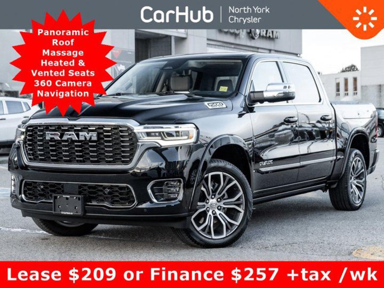 
Drop in today and have a look at the updated Ram 1500 delivering a Twin Turbo Premium Unleaded I-6 3.0 L/183 engine powering this Automatic transmission. TRANSMISSION: 8-SPEED AUTOMATIC (STD), TIRES: 285/45R22XL BSW ALL SEASON (STD), SEA SALT/INDIGO, PREMIUM LEATHER-FACED BUCKET SEATS. Our advertised prices are for consumers (i.e. end users) only.

 
March Special!
Finance: $257 + tax weekly @ 5.49% / 96 months and $10,200 down
Or
Lease:  $209 + tax weekly @ 5.99% / 60 months and $10,000 down
$12,274 due on delivery (+ security deposit if applicable)
Buyback $53,180 +hst
18,000 km/year
 

This Ram 1500 Features the Following Options
 Panoramic Roof Massage Seats With Heated & Vented Functions 360 Camera Klipsch Audio Rear Traffic Alert ParkSense Power Side Step
QUICK ORDER PACKAGE 22V TUNGSTEN -inc: Engine: 3.0L I6 HO Twin Turbo w/ESS, Transmission: 8-Speed Automatic , MULTI-FUNCTION TAILGATE -inc: Remote Tailgate Release, RAMs Head Badge, ENGINE: 3.0L I6 HO TWIN TURBO W/ESS (STD), DIAMOND BLACK CRYSTAL PEARLCOAT, Wheels: 22 x 9 Polish/Painted w/Inserts, Voice Recorder, Valet Function, Trip Computer, Transmission w/Driver Selectable Mode and Sequential Shift Control w/Steering Wheel Controls, Trailer Wiring Harness.
The best selection of new Chrysler, Dodge, Jeep and Ram at CarHub.
Drive Happy with CarHub

*** All-inclusive, upfront prices -- no haggling, negotiations, pressure, or games

*** Purchase or lease a vehicle and receive a $1000 CarHub Rewards card for service.
*** Purchase this vehicle fully online on CarHub websites

 

Transparency Statement
Online prices and payments are for finance purchases -- please note there is a $750 finance/lease fee. Cash purchases for used vehicles have a $2,200 surcharge (the finance price + $2,200), however cash purchases for new vehicles only have tax and licensing extra -- no surcharge. NEW vehicles priced at over $100,000 including add-ons or accessories are subject to the additional federal luxury tax. While every effort is taken to avoid errors, technical or human error can occur, so please confirm vehicle features, options, materials, and other specs with your CarHub representative. This can easily be done by calling us or by visiting us at the dealership. CarHub used vehicles come standard with 1 key. If we receive more than one key from the previous owner, we include them with the vehicle. Additional keys may be purchased at the time of sale. Ask your Product Advisor for more details. Payments are only estimates derived from a standard term/rate on approved credit. Terms, rates and payments may vary. Prices, rates and payments are subject to change without notice. Please see our website for more details.
