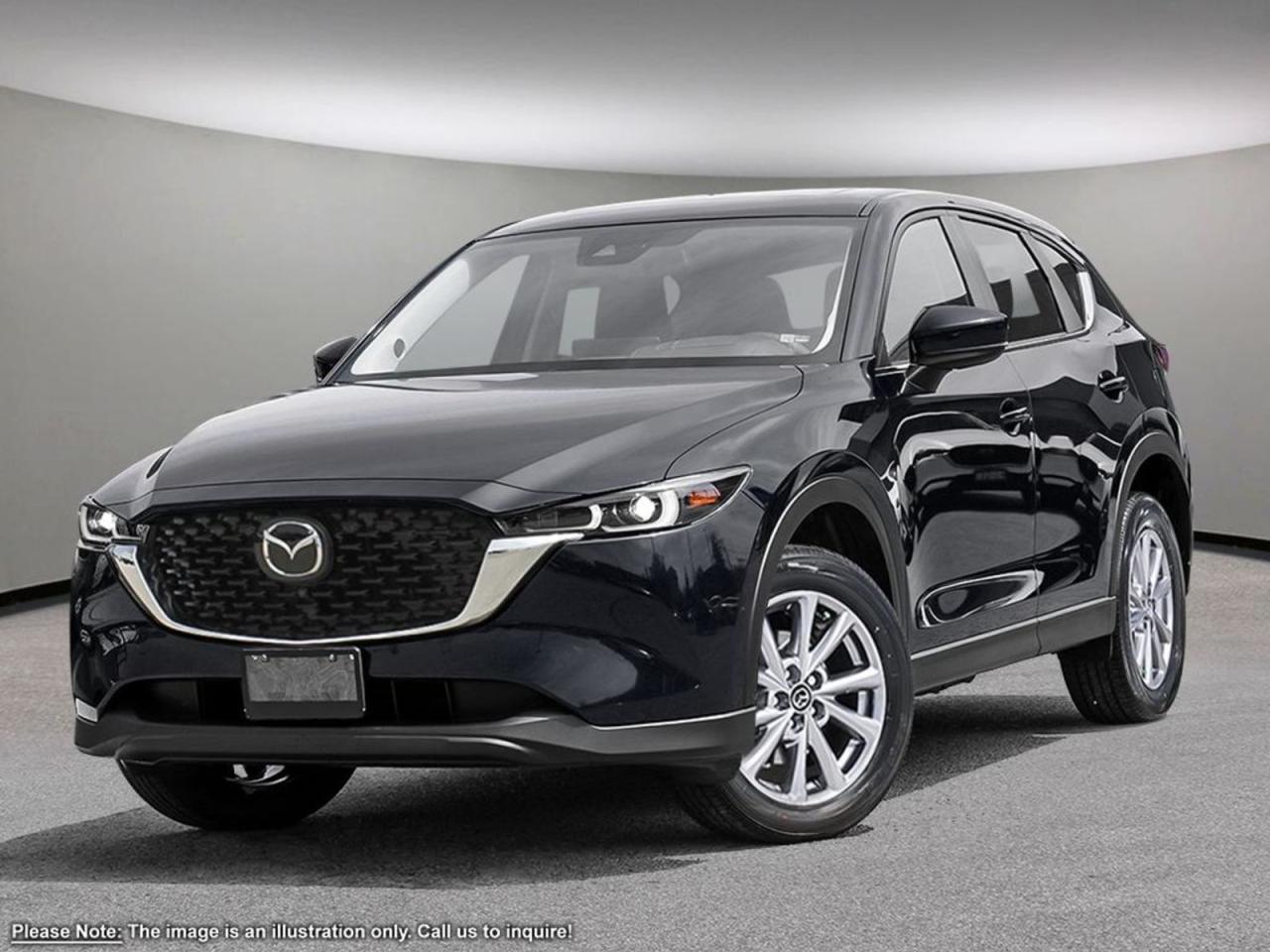 Today is your day with our 2025 Mazda CX-5 Kuro Edition that looks phenomenal in Jet Black Mica! Its powered by a 2.5 Liter 4 Cylinder engine that produces 187 horsepower while paired to a 6-Speed automatic transmission with G-Vectoring Control. Youll leave other All-Wheel Drive SUVs in your dust while enjoying excellent handling with precise steering, all while scoring near 7.6L/100km on the highway. Its absolutely stunning with black alloy wheels, black mirrors, LED headlights/taillights and, a rear roof spoiler!Inside this spacious Kuro Edition, settle into leather heated front seats, grip the leather-wrapped heated steering wheel with mounted audio/cruise controls, and look up to see a power sunroof! It also has driver memory settings, dual-zone climate control, a NEW massive Mazda Connect infotainment system, a multi-function commander control, available satellite radio, and a power liftgate.Youll drive our Mazda confidently knowing about its advanced safety features including a backup camera, blind-spot monitoring, adaptive cruise control, lane departure warning with lane keep assist, smart brake support, adaptive front lighting, and more! Print this page and call us Now... We Know You Will Enjoy Your Test Drive Towards Ownership! We look forward to showing you why Go Mazda is the best place for all your automotive needs.Go Mazda is an AMVIC licensed business.Please note that a new administration fee from Mazda Canada of $595 will apply to finance and cash purchases effective February 1, 2024.