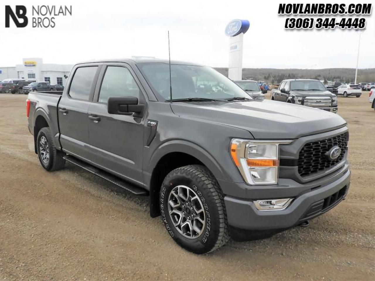 <b>STX Appearance Package, Cruise Control, Reverse Sensing System, Running Boards, Trailer Hitch!</b><br> <br> Check out our great inventory of pre-owned vehicles at Novlan Brothers!<br> <br>   The Ford F-150 is for those who think a day off is just an opportunity to get more done. This  2021 Ford F-150 is for sale today in Paradise Hill. <br> <br>The perfect truck for work or play, this versatile Ford F-150 gives you the power you need, the features you want, and the style you crave! With high-strength, military-grade aluminum construction, this F-150 cuts the weight without sacrificing toughness. The interior design is first class, with simple to read text, easy to push buttons and plenty of outward visibility. With productivity at the forefront of design, the 2021 F-150 makes use of every single component was built to get the job done right!This  Crew Cab 4X4 pickup  has 70,454 kms. Its  lead foot in colour  . It has a 10 speed automatic transmission and is powered by a  325HP 2.7L V6 Cylinder Engine.  This unit has some remaining factory warranty for added peace of mind. <br> <br> Our F-150s trim level is XL. As the class leader, this Ford F-150 XL comes very well equipped with remote keyless entry and remote engine start, dynamic hitch assist, Ford Co-Pilot360 that features lane keep assist, pre-collision assist and automatic emergency braking, fully automated headlamps, a powerful 6 speaker audio system, air conditioning, cargo box lights, power door locks, a rear view camera to help when backing out of a tight spot and much more. This vehicle has been upgraded with the following features: Stx Appearance Package, Cruise Control, Reverse Sensing System, Running Boards, Trailer Hitch, 18 Inch Aluminum Wheels, Xl Series. <br> To view the original window sticker for this vehicle view this <a href=http://www.windowsticker.forddirect.com/windowsticker.pdf?vin=1FTEW1EPXMFC67584 target=_blank>http://www.windowsticker.forddirect.com/windowsticker.pdf?vin=1FTEW1EPXMFC67584</a>. <br/><br> <br>To apply right now for financing use this link : <a href=http://novlanbros.com/credit/ target=_blank>http://novlanbros.com/credit/</a><br><br> <br/><br> Payments from <b>$640.14</b> monthly with $0 down for 84 months @ 8.99% APR O.A.C. ( Plus applicable taxes -  Plus applicable fees   ).  See dealer for details. <br> <br>The Novlan family is owned and operated by a third generation and committed to the values inherent from our humble beginnings.<br> Come by and check out our fleet of 40+ used cars and trucks and 80+ new cars and trucks for sale in Paradise Hill.  o~o