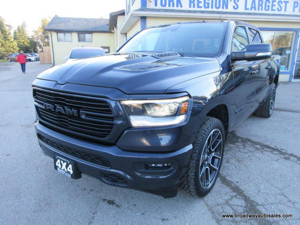 Used 2021 RAM 1500 LOADED SPORT-EDITION 5 PASSENGER 5.7L - HEMI.. 4X4.. CREW-CAB.. SHORTY.. HEATED SEATS & WHEEL.. BACK-UP CAMERA.. POWER PEDALS.. for sale in Bradford, ON