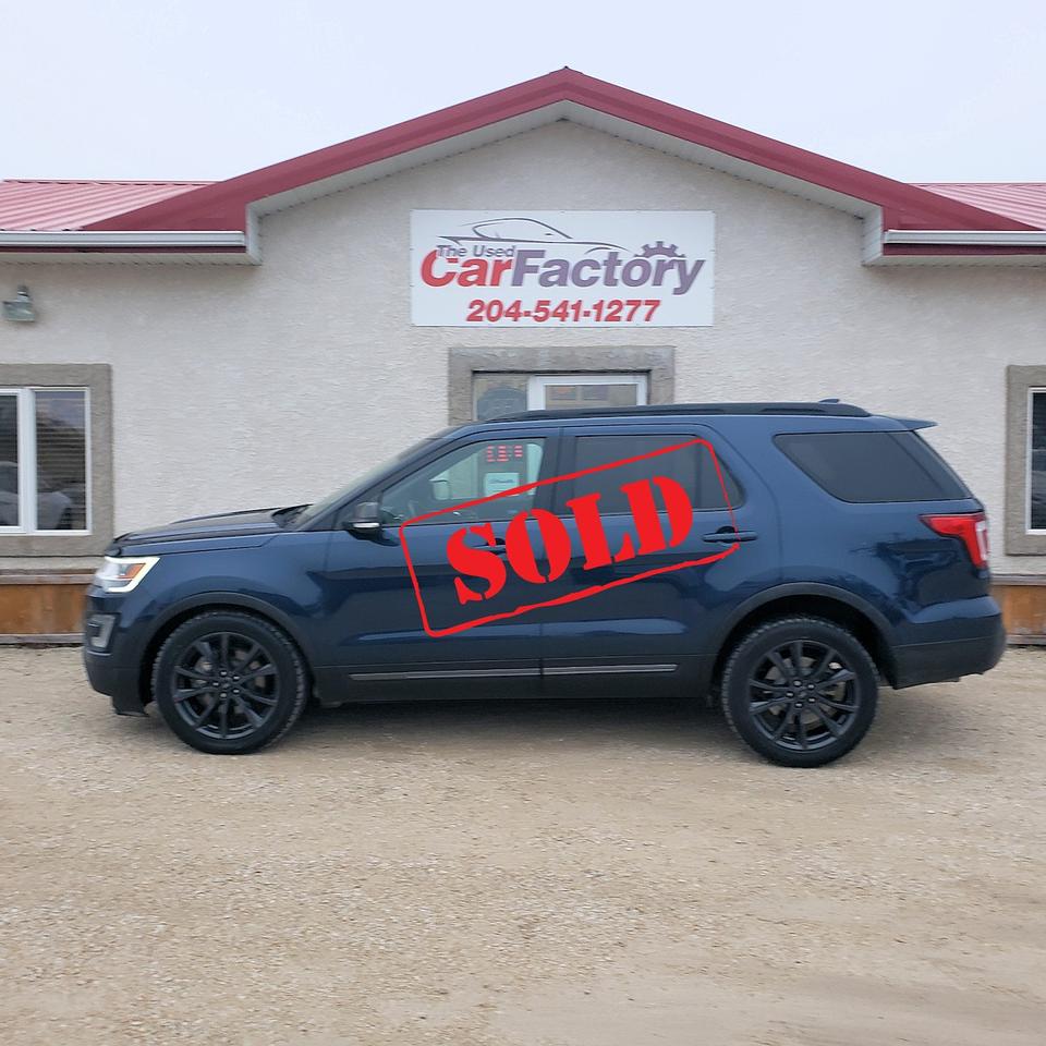 <p>***SOLD***</p><p>Looking for a spacious and versatile SUV thats packed with features? Look no further than this 2017 Ford Explorer 4WD 4dr XLT from The Used Car Factory! This stylish blue beauty boasts a powerful 3.5L V6 engine and comes equipped with a comfortable grey interior. With its 4-wheel drive system and 151,016 km on the odometer, this Explorer is ready to take you on any adventure.</p><p>From the moment you step inside, youll appreciate the luxurious amenities and cutting-edge technology. Enjoy the convenience of heated front seats, a power drivers seat, and a sunroof to let in the sunshine. Stay connected on the go with Apple CarPlay and Android Auto integration. Safety is also a top priority with features like blind spot monitoring, a backup camera, and a rear parking aid.</p><p>This 2017 Ford Explorer is the perfect combination of style, comfort, and functionality. Dont miss out on this opportunity to own a reliable and feature-rich SUV. Visit The Used Car Factory today and take it for a test drive!</p><p><strong>Here are 5 of the most sizzling features:</strong></p><ol><li><strong>Heated Front Seats:</strong> Stay cozy on those chilly mornings with heated front seats.</li><li><strong>Sunroof:</strong> Enjoy the open-air feeling with a sunroof.</li><li><strong>Apple CarPlay and Android Auto:</strong> Stay connected and entertained with seamless smartphone integration.</li><li><strong>Blind Spot Monitoring:</strong> Drive with added confidence with this advanced safety feature.</li><li><strong>Power Drivers Seat:</strong> Find your perfect driving position with ease.</li></ol><p>We offer on- the - spot financing; we finance all levels of credit.</p><p>All vehicles come with a Manitoba safety.</p><p>We are proud members of The Manitoba Used Car Dealer Association as well as the Manitoba Chamber of Commerce.</p><p>All payments, and prices, are plus applicable taxes. Dealers permit #4821</p>