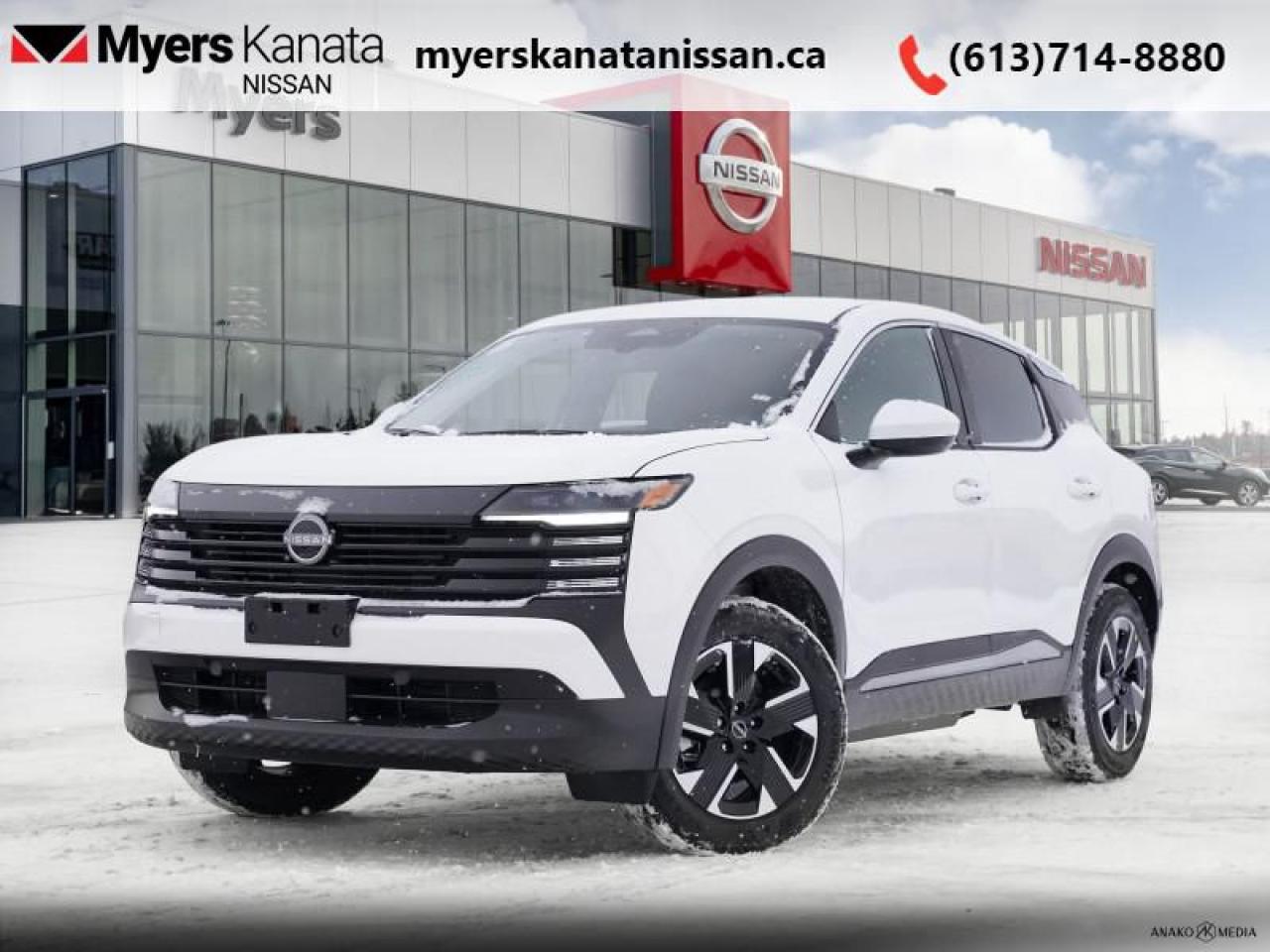 <b>Heated Seats,  Wireless Charging,  Heated Steering Wheel,  Remote Start,  Blind Spot Detection!</b><br> <br> <br> <br>  Make the most of every day with the versatile, spirited, and efficient 2025 Kicks. <br> <br>This Kicks did not take any shortcuts, but it is offering you a shortcut to possibility. Make the most of every day with intelligent features that help you express your personal style and feel your playlist with the incredible infotainment system. It really is time you put you first, and this 2025 Kicks is here for it.<br> <br> This aspen wht trico SUV  has an automatic transmission and is powered by a  141HP 2.0L 4 Cylinder Engine.<br> <br> Our Kickss trim level is SV. Standard features include a heated steering wheel with heated front seats, wireless charging, remote engine start, blind spot warning, lane departure warning, collision mitigation, and rear parking sensors. Also standard is a 12.3-inch infotainment screen with wireless Apple CarPlay and Android Auto, and SiriusXM satellite radio. This vehicle has been upgraded with the following features: Heated Seats,  Wireless Charging,  Heated Steering Wheel,  Remote Start,  Blind Spot Detection,  Lane Departure Warning,  Apple Carplay. <br><br> <br/> Total  cash rebate of $500 is reflected in the price. Credit includes $500 Stackable Incentive Dollars.  5.99% financing for 84 months. <br> Payments from <b>$500.02</b> monthly with $0 down for 84 months @ 5.99% APR O.A.C. ( Plus applicable taxes -  $621 Administration fee included. Licensing not included.    ).  Incentives expire 2025-03-31.  See dealer for details. <br> <br><br> Come by and check out our fleet of 40+ used cars and trucks and 90+ new cars and trucks for sale in Kanata.  o~o