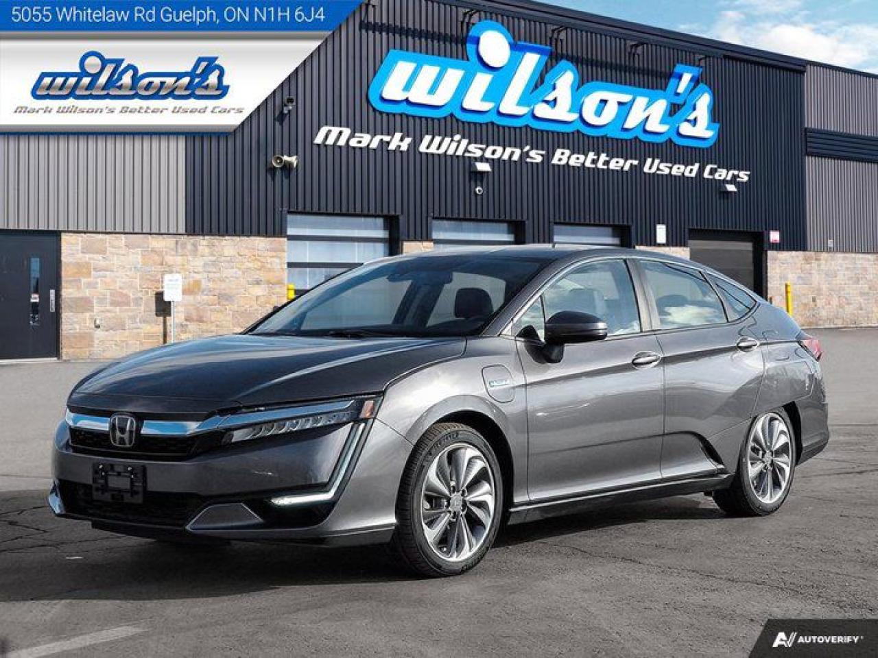 Come see this certified 2020 Honda Clarity Plug-In Hybrid Adaptive Cruise, Heated Seats, CarPlay + Android, Rear Camera, Bluetooth, Alloy Wheels and more!. Its Automatic transmission and 1.5 L engine will keep you going. This Honda Clarity Plug-In Hybrid has the following options: Reverse Camera, Air Conditioning, Adaptive Cruise Control, Bluetooth, Heated Seats, Tilt Steering Wheel, Steering Radio Controls, Power Windows, Power Locks, and Traction Control. Stop by and visit us at Mark Wilsons Better Used Cars, 5055 Whitelaw Road, Guelph, ON N1H 6J4.60+ years of World Class Service!450+ Live Market Priced VEHICLES! ONE MASSIVE LOCATION!Free Local Delivery Available!FINANCING! - Better than bank rates! 6 Months No Payments available on approved credit OAC. Zero Down Available. We have expert licensed credit specialists to secure the best possible rate for you and keep you on budget ! We are your financing broker, let us do all the leg work on your behalf! Click the RED Apply for Financing button to the right to get started or drop in today!BAD CREDIT APPROVED HERE! - You dont need perfect credit to get a vehicle loan at Mark Wilsons Better Used Cars! We have a dedicated licensed team of credit rebuilding experts on hand to help you get the car of your dreams!WE LOVE TRADE-INS! - Top dollar trade-in values!SELL us your car even if you dont buy ours! HISTORY: Free Carfax report included.Certification included! No shady fees for safety!EXTENDED WARRANTY: Available30 DAY WARRANTY INCLUDED: 30 Days, or 3,000 km (mechanical items only). No Claim Limit (abuse not covered)5 Day Exchange Privilege! *(Some conditions apply)CASH PRICES SHOWN: Excluding HST and Licensing Fees.2019 - 2024 vehicles may be daily rentals. Please inquire with your Salesperson.