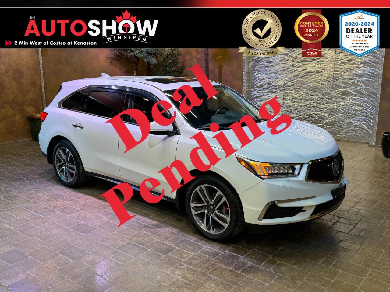 The 2017 Acura MDX SH-AWD is a well-rounded SUV that excels in performance, design, and technology. Its advanced all-wheel-drive system, powerful engine, and luxurious features make it an excellent choice for families and individuals alike. Whether youre navigating city streets or exploring off the beaten path, the MDX SH-AWD delivers a driving experience that is both exhilarating and secure. Moreover, the MDX SH-AWD stands out for its reliability and value retention, making it a smart investment for those looking for a long-term vehicle. Its combination of cutting-edge safety features and user-friendly technology ensures that drivers and passengers alike can enjoy a comfortable and connected journey. With its blend of style, performance, and practicality, the 2017 Acura MDX SH-AWD remains a top contender in the luxury SUV market.<br /><br /><strong>FEATURES OF THE 2017 ACURA MDX SH-AWD</strong><ul> <li>Sunroof</li> <li>Leather Interior</li> <li>7-Passenger Seating</li></ul><br /><strong>CONVENIENCE</strong><ul> <li>Remote Engine Start</li> <li>Heated Steering Wheel</li> <li>Heated Seats</li> <li>Dual-Climate Control</li> <li>Adaptive Cruise Control</li> <li>Power Driver & Passenger Seat</li> <li>Power Liftgate</li></ul><br /><strong>SAFETY FEATURES</strong><ul> <li>Rear View Camera</li> <li>Forward Collision Warning</li> <li>Lane Departure Alert</li> <li>Emergency Braking Assist</li> <li>Lane Keep Assist</li> <li>Hill Start Assist</li> <li>Electronic Parking Brake</li> <li>Tire Pressure Monitoring System</li> <li>Traction Control</li></ul><br /><strong>TECHNOLOGY</strong><ul> <li>7-Inch Touch-Screen</li> <li>SiriusXM</li> <li>Navigation</li> <li>Bluetooth</li> <li>USB Ports</li> <li>8-Speaker</li></ul><br /><strong>PERFORMANCE</strong><ul> <li>3.5L V6 Engine</li> <li>Automatic Transmission </li></ul><br /><br />Will accept trades. Please call (204)560-6287 or View at 3165 McGillivray Blvd. (Conveniently located two minutes West from Costco at corner of Kenaston and McGillivray Blvd.)<br /><br />In addition to this used 2017 Acura MDX please view our complete inventory of used <a href=\https://www.autoshowwinnipeg.com/used-trucks-winnipeg/\>trucks</a>, used <a href=\https://www.autoshowwinnipeg.com/used-cars-winnipeg/\>SUVs</a>, used <a href=\https://www.autoshowwinnipeg.com/used-cars-winnipeg/\>Vans</a>, used <a href=\https://www.autoshowwinnipeg.com/new-used-rvs-winnipeg/\>RVs</a>, and used <a href=\https://www.autoshowwinnipeg.com/used-cars-winnipeg/\>Cars</a> in Winnipeg on our website: <a href=\https://www.autoshowwinnipeg.com/\>WWW.AUTOSHOWWINNIPEG.COM</a><br /><br />Complete comprehensive warranty is available for this vehicle. Please ask for warranty option details. All advertised prices and payments plus taxes (where applicable).<br /><br />Winnipeg, MB - Manitoba Dealer Permit # 5851