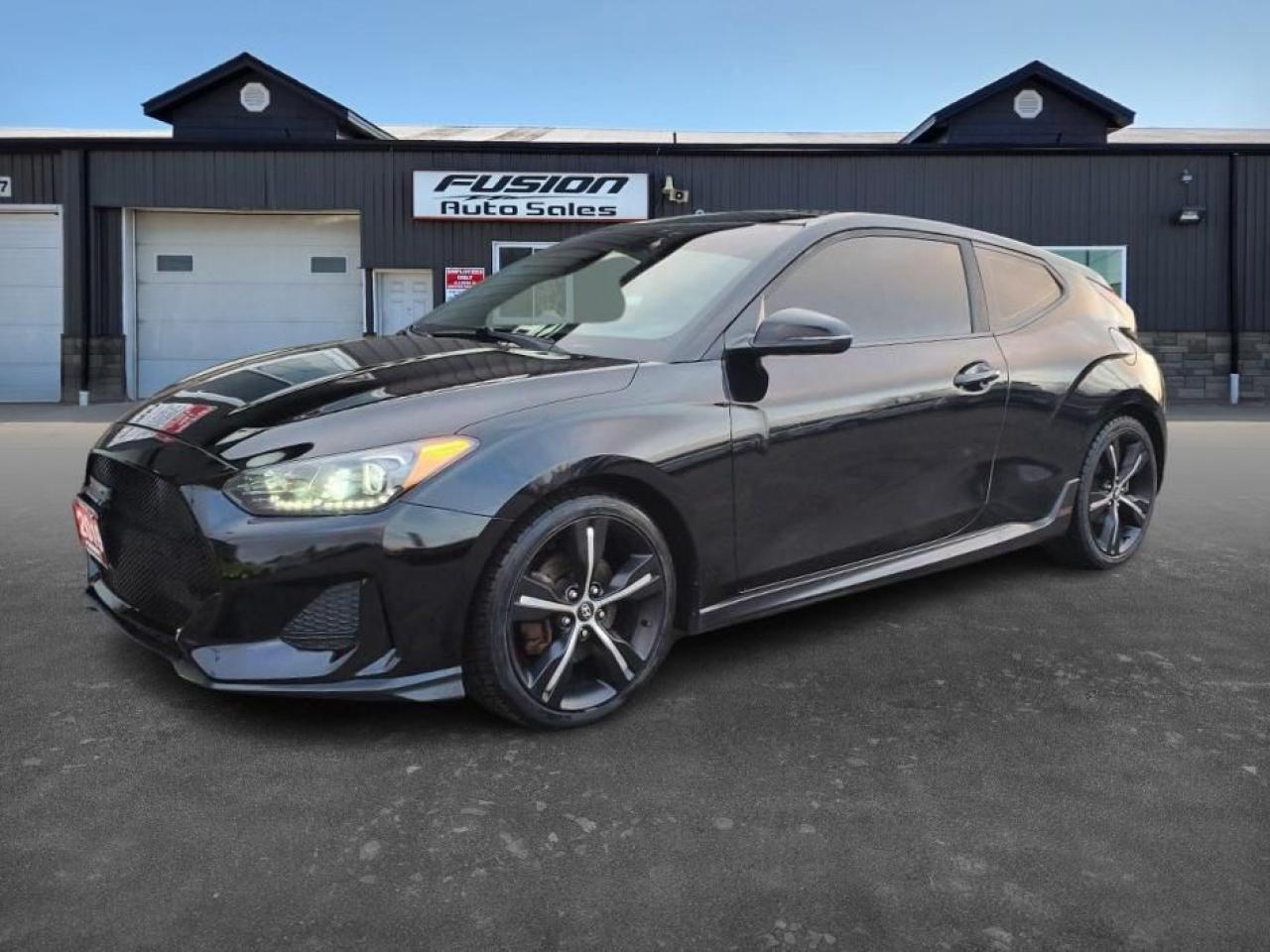 Used 2019 Hyundai Veloster Turbo manual-SUNROOF-REAR CAMERA-HEATED SEATS-BLUE for sale in Tilbury, ON