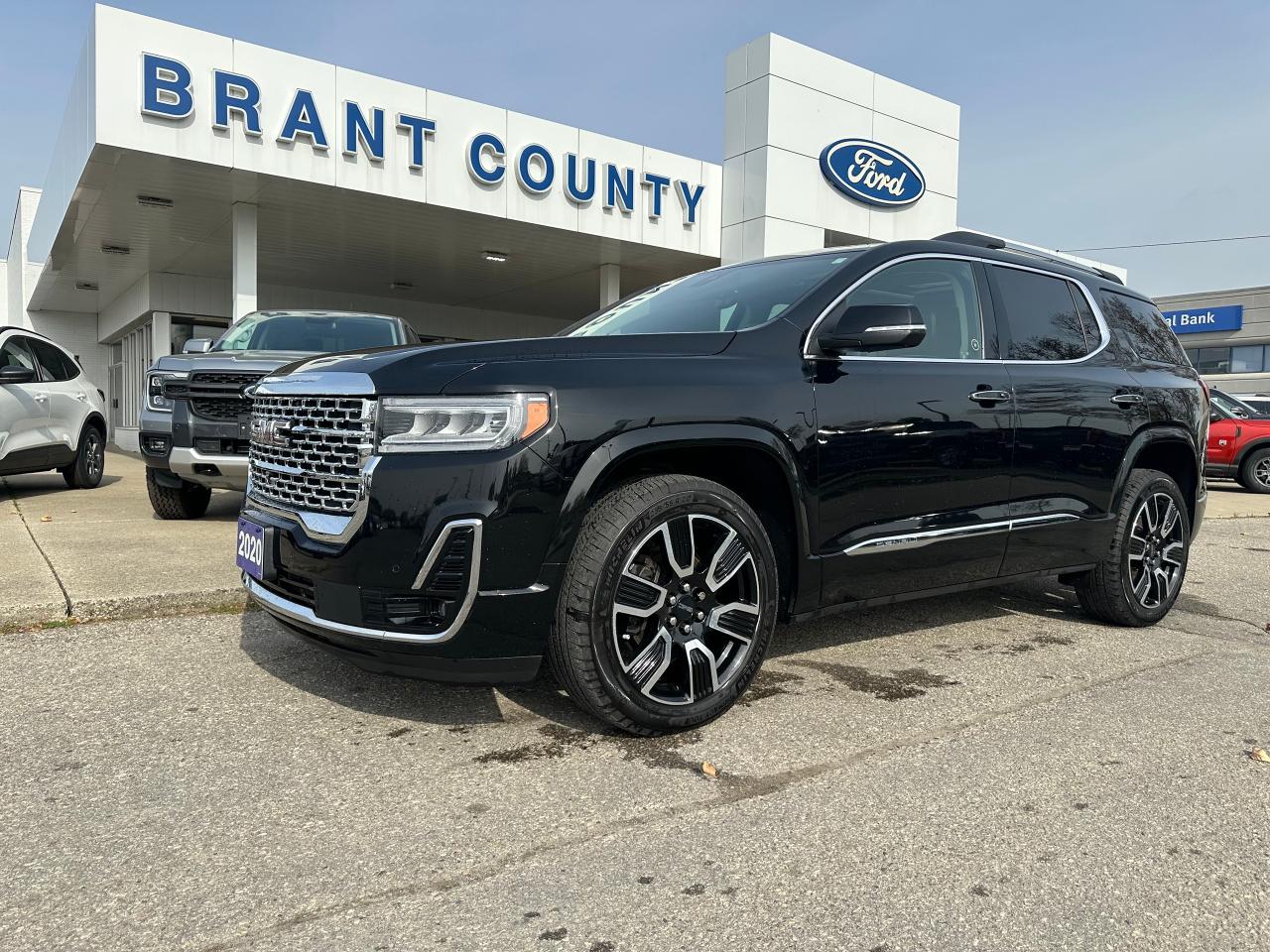 <p class=MsoNoSpacing>THIS 2020 GMC ACADIA DENALI  AWDHAS ONLY 59501 KMS AND IS NICELY EQUIPPED WITH  HEATED AND VENTILATED LEATHER SEATS ,  SUNROOF, REMOTE START AND MORE </p><p class=MsoNoSpacing><br />SERVICE/RECON – Full Safety Inspection completed, oil and filter change completed -<span style=mso-spacerun: yes;>  </span>Please contact us for more details.</p><p class=MsoNoSpacing><br />Price includes safety.<span style=mso-spacerun: yes;>  </span>We are a full disclosure dealership - ask to see this vehicles CarFax report.</p><p class=MsoNoSpacing><span style=mso-spacerun: yes;> </span>Brant County Ford is a family-owned dealership and has been a proud member of the Brantford community for over 40 years!</p><p class=MsoNoSpacing><br />** See dealer for details.</p><p class=MsoNoSpacing>*Please note all prices are plus HST and Licensing.</p><p class=MsoNoSpacing>* Prices in Ontario, Alberta and British Columbia include OMVIC/AMVIC fee (where applicable), accessories, other dealer installed options, administration and other retailer charges.</p><p class=MsoNoSpacing> </p><p class=MsoNoSpacing>All prices are in Canadian dollars (unless otherwise indicated). Retailers are free to set individual prices.</p>