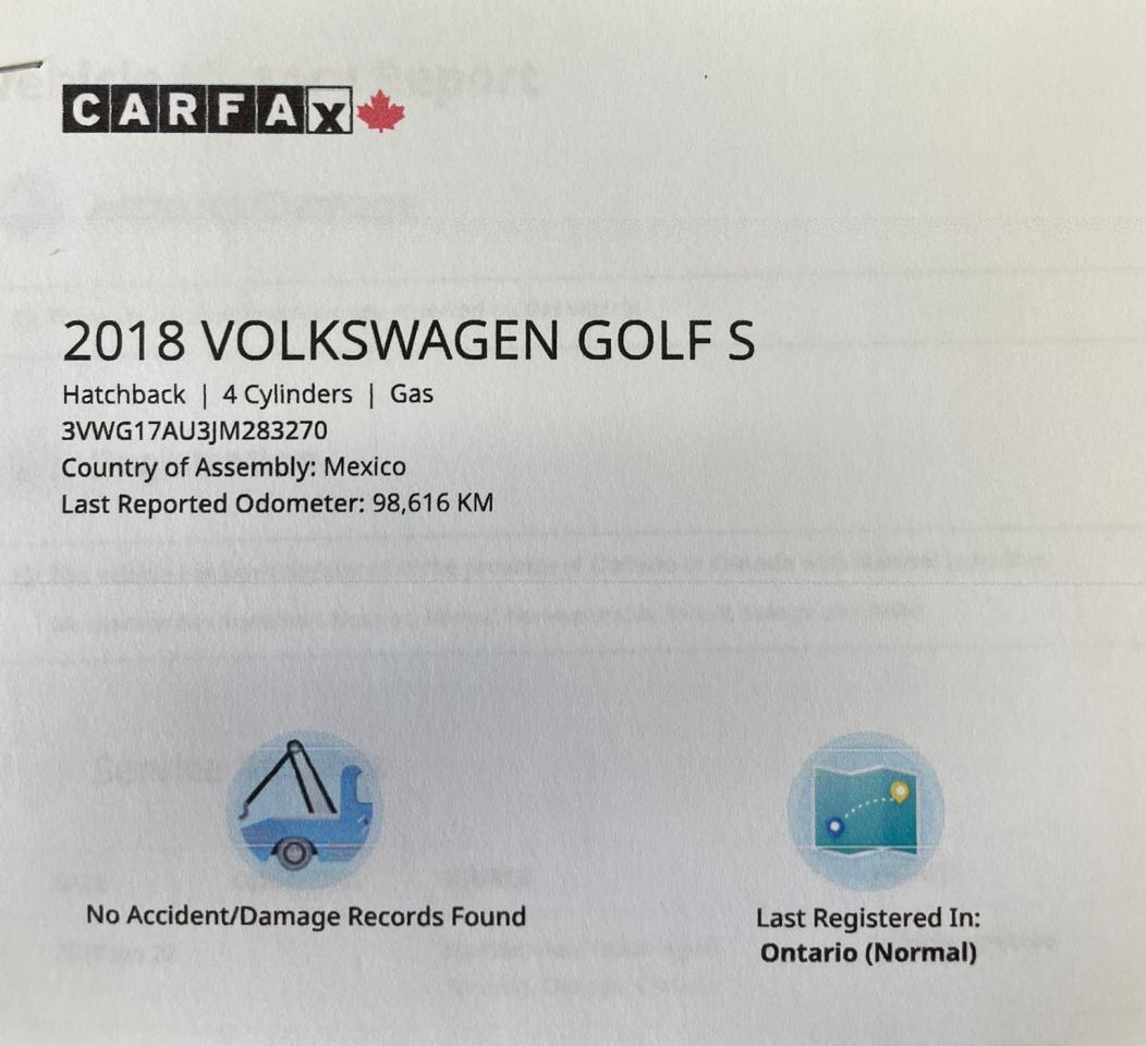 2018 Volkswagen Golf Trendline + 5-door Auto NO ACCIDENT LOW KM B-TOOTH - Photo #2
