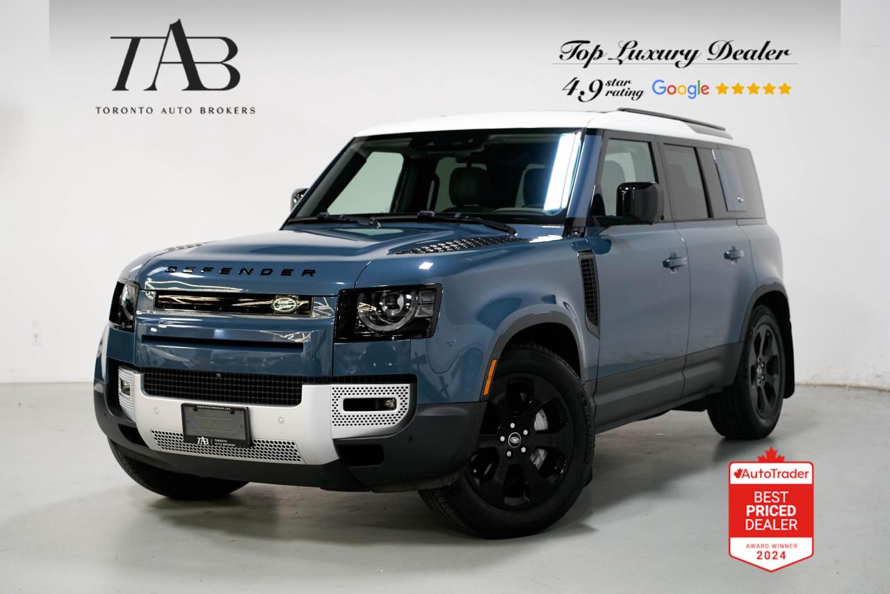 This 2020 Land Rover Defender 110 SE P400 is a Local Ontario vehicle. It is a bold reimagining of a classic, blending rugged off-road capability with modern luxury. With a powerful inline-6 engine, advanced off-road tech, and upscale features, the Defender 110 SE is as comfortable on the trails as it is cruising through the city. Its durable yet stylish design is complemented by premium interiors, offering a perfect balance of utility and refinement.

Key Features:

3.0L P400 i6 engine with 395 horsepower
Mild Hybrid Electric Vehicle (MHEV) technology
8-speed automatic transmission
All-wheel drive (AWD) 
20-inch alloy wheels
Panoramic sunroof with electric blind
Meridian premium sound system
Touch Pro Duo infotainment system
Leather seats with 14-way power adjustment and memory function
Adaptive air suspension for enhanced comfort
LED headlights with signature daytime running lights
360-degree camera system
Configurable Terrain Response for off-road versatility
Automatic emergency braking with pedestrian detection
Blind spot assist and lane keep assist
Adaptive cruise control with stop & go functionality
Apple CarPlay and Android Auto integration
Three-zone climate control
Power tailgate with gesture control
Keyless entry and push-button start

NOW OFFERING 3 MONTH DEFERRED FINANCING PAYMENTS ON APPROVED CREDIT.

Looking for a top-rated pre-owned luxury car dealership in the GTA? Look no further than Toronto Auto Brokers (TAB)! Were proud to have won multiple awards, including the 2024 AutoTrader Best Priced Dealer, 2024 CBRB Dealer Award, the Canadian Choice Award 2024, the 2024 BNS Award, the 2024 Three Best Rated Dealer Award, and many more!

With 30 years of experience serving the Greater Toronto Area, TAB is a respected and trusted name in the pre-owned luxury car industry. Our 30,000 sq.Ft indoor showroom is home to a wide range of luxury vehicles from top brands like BMW, Mercedes-Benz, Audi, Porsche, Land Rover, Jaguar, Aston Martin, Bentley, Maserati, and more.

At TAB, were committed to providing a no-pressure environment and honest work ethics. As a family-owned and operated business, we treat every customer like family and ensure that every interaction is a positive one. Come experience the TAB Lifestyle at its truest form, luxury car buying has never been more enjoyable and exciting!

We offer a variety of services to make your purchase experience as easy and stress-free as possible. From competitive and simple financing and leasing options to extended warranties, aftermarket services, and full history reports on every vehicle, we have everything you need to make an informed decision. We welcome every trade, even if youre just looking to sell your car without buying, and when it comes to financing or leasing, we offer same day approvals, with access to over 50 lenders, including all of the banks in Canada. Feel free to check out your own Equifax credit score without affecting your credit score, simply click on the Equifax tab above and see if you qualify.

So if youre looking for a luxury pre-owned car dealership in Toronto, look no further than TAB! We proudly serve the GTA, including Toronto, Etobicoke, Woodbridge, North York, York Region, Vaughan, Thornhill, Richmond Hill, Mississauga, Scarborough, Markham, Oshawa, Peteborough, Hamilton, Newmarket.

Call us today or visit our website to learn more about our inventory and services. And remember, all prices exclude applicable taxes and licensing, and vehicles can be certified at an additional cost of $799.