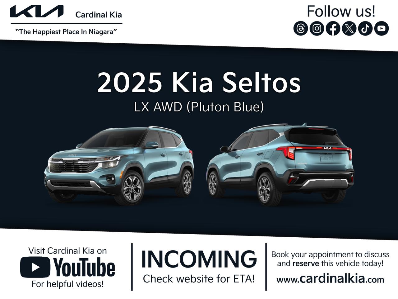 New 2025 Kia Seltos LX for sale in Niagara Falls, ON