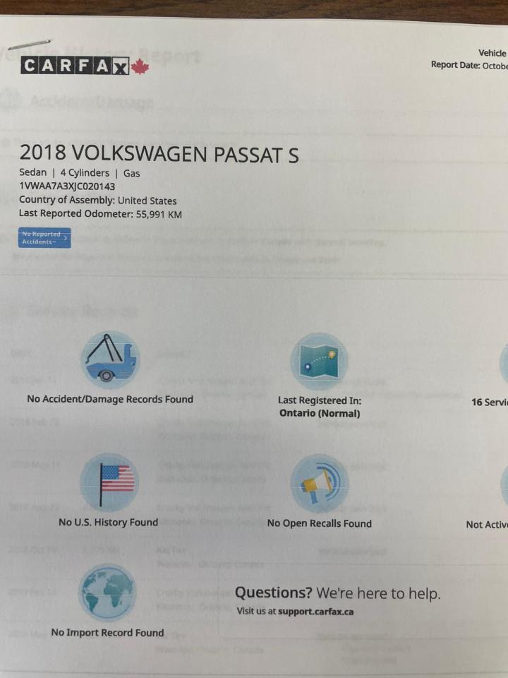 2018 Volkswagen Passat Trendline+ Auto NO ACCIDENT LOW KM CAMERA B-TOOTH Photo3