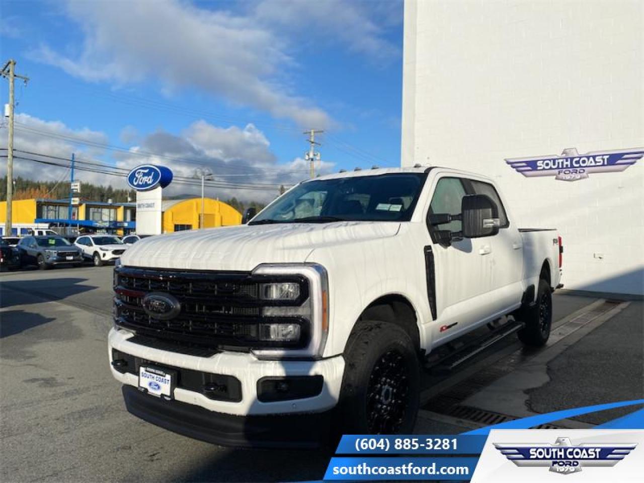 <b>Leather Seats,  Cooled Seats,  Captain Chairs,  Heated Seats, Lariat Ultimate Package!</b><br> <br>   If you have the need to haul or tow heavy loads, this Ford F-350 should be at the top of your consideration list. <br> <br>The most capable truck for work or play, this heavy-duty Ford F-350 never stops moving forward and gives you the power you need, the features you want, and the style you crave! With high-strength, military-grade aluminum construction, this F-350 Super Duty cuts the weight without sacrificing toughness. The interior design is first class, with simple to read text, easy to push buttons and plenty of outward visibility. This truck is strong, extremely comfortable and ready for anything. <br> <br> This star white metallic tri-coat sought after diesel Crew Cab 4X4 pickup   has a 10 speed automatic transmission and is powered by a  500HP 6.7L 8 Cylinder Engine.<br> <br> Our F-350 Super Dutys trim level is Lariat. Experience rugged capability and luxury in this F-350 Lariat trim, which features leather-trimmed heated and ventilated front seats with power adjustment, memory function and lumbar support, a heated leather-wrapped steering wheel, voice-activated dual-zone automatic climate control, power-adjustable pedals, a sonorous 8-speaker Bang & Olufsen audio system, and two 120-volt AC power outlets. This truck is also ready to get busy, with equipment such as class V towing equipment with a hitch, trailer wiring harness, a brake controller and trailer sway control, beefy suspension with heavy duty shock absorbers, power extendable trailer style mirrors, and LED headlights with front fog lamps and automatic high beams. Connectivity is handled by a 12-inch infotainment screen powered by SYNC 4, bundled with Apple CarPlay, Android Auto, inbuilt navigation, and SiriusXM satellite radio. Safety features also include a surround camera system, pre-collision assist with automatic emergency braking and cross-traffic alert, blind spot detection, rear parking sensors, forward collision mitigation, and a cargo bed camera. This vehicle has been upgraded with the following features: Leather Seats,  Cooled Seats,  Captain Chairs,  Heated Seats, Lariat Ultimate Package, Fx4 Off-road Package, Sunroof. <br><br> View the original window sticker for this vehicle with this url <b><a href=http://www.windowsticker.forddirect.com/windowsticker.pdf?vin=1FT8W3BM8REF15430 target=_blank>http://www.windowsticker.forddirect.com/windowsticker.pdf?vin=1FT8W3BM8REF15430</a></b>.<br> <br>To apply right now for financing use this link : <a href=https://www.southcoastford.com/financing/ target=_blank>https://www.southcoastford.com/financing/</a><br><br> <br/> Total  cash rebate of $5000 is reflected in the price. Credit Includes $5,000 Non-Stackable Cash.  Incentives expire 2024-12-02.  See dealer for details. <br> <br>Call South Coast Ford Sales or come visit us in person. Were convenient to Sechelt, BC and located at 5606 Wharf Avenue. and look forward to helping you with your automotive needs. <br><br> Come by and check out our fleet of 20+ used cars and trucks and 80+ new cars and trucks for sale in Sechelt.  o~o