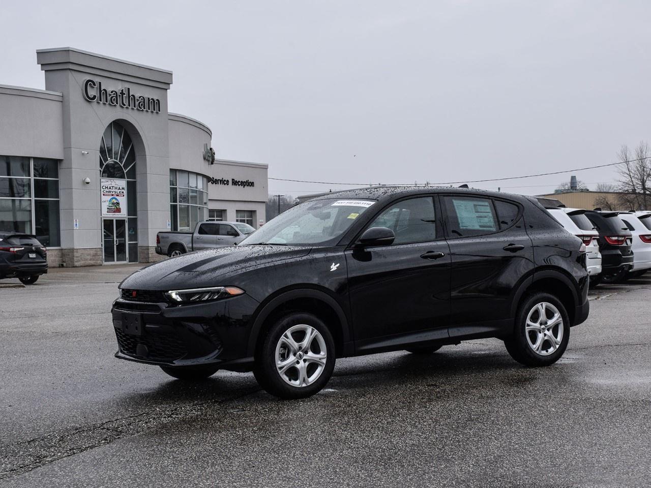 <p>The 2025 Dodge Hornet GT AWD, presented in a striking Black finish, offers an unrivaled driving experience with its advanced all-wheel drive system. Perfectly blending performance, comfort, and style, this SUV is designed for those who crave both adventure and elegance.</p><p>Step outside and admire the dominating presence of sleek alloy wheels and heated mirrors, all while appreciating the convenience brought by features such as keyless entry. The interior welcomes you with an understated luxury, featuring a leather-wrapped steering wheel and a stylish black cabin that promises comfort for every journey.</p><p>Equipped with state-of-the-art technology, the Hornet GT ensures a seamless driving experience. Stay connected with bluetooth integration, a Wi-Fi hotspot, and satellite radio. Navigate safely with the built-in backup camera, lane assist, and brake assist. The intelligent parking sensors and adaptive cruise control enhance every drive, ensuring peace of mind as you cruise the city or venture into the wilderness.</p><p>This Dodge Hornet GT AWD is ideal for those who demand versatility and performance in their everyday vehicle. Whether you're a family seeking a dependable SUV or an individual looking for technological sophistication, this SUV is crafted to meet all your needs. Contact our dealership today to explore your driving possibilities further.</p>
