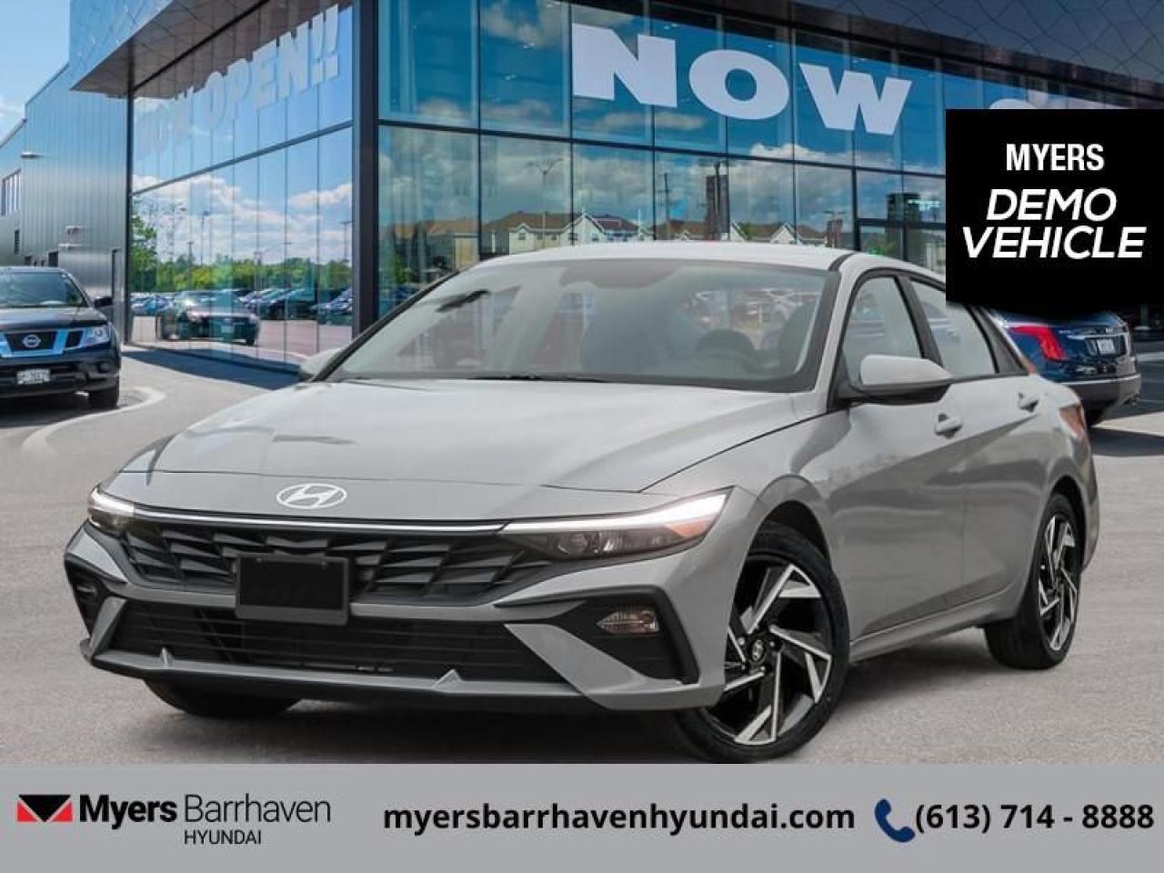 <b>Sunroof,  Navigation,  Climate Control,  Remote Start,  Heated Steering Wheel!</b><br> <br> <br> <br>  Welcome. <br> <br><br> <br> This cyber grey sedan  has an automatic transmission and is powered by a  147HP 2.0L 4 Cylinder Engine.<br> This vehicles price also includes $3228 in additional equipment.<br> <br> Our Elantras trim level is Preferred IVT w/Tech Pkg. This trim rewards you with a sunroof, dual-zone climate control, remote engine start, front heated seats with a heated steering wheel, remote keyless entry, aluminum-alloy wheels, and an upgraded 10.25-inch display with inbuilt navigation, Apple CarPlay and Android Auto. Safety features also include blind spot detection, lane keeping assist with lane departure warning, front and rear collision mitigation, and forward collision avoidance with pedestrian detection. This vehicle has been upgraded with the following features: Sunroof,  Navigation,  Climate Control,  Remote Start,  Heated Steering Wheel,  Blind Spot Detection,  Heated Seats.  This is a demonstrator vehicle driven by a member of our staff, so we can offer a great deal on it.<br><br> <br/> See dealer for details. <br> <br><br> Come by and check out our fleet of 20+ used cars and trucks and 70+ new cars and trucks for sale in Ottawa.  o~o