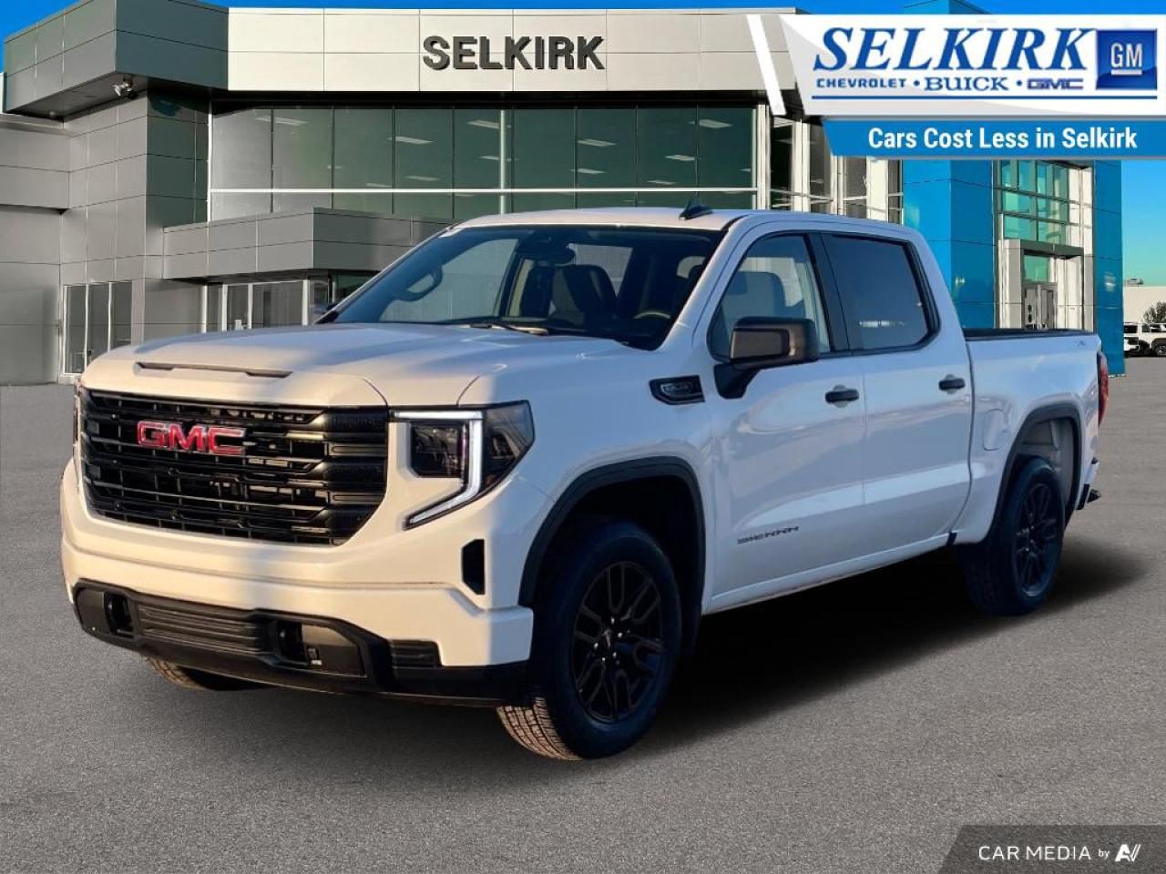 <b>Apple CarPlay,  Android Auto,  Remote Keyless Entry,  Lane Keep Assist,  Forward Collision Alert!</b><br> <br> <br> <br>  No matter where you’re heading or what tasks need tackling, there’s a premium and capable Sierra 1500 that’s perfect for you. <br> <br>This 2025 GMC Sierra 1500 stands out in the midsize pickup truck segment, with bold proportions that create a commanding stance on and off road. Next level comfort and technology is paired with its outstanding performance and capability. Inside, the Sierra 1500 supports you through rough terrain with expertly designed seats and robust suspension. This amazing 2025 Sierra 1500 is ready for whatever.<br> <br> This summit white Crew Cab 4X4 pickup   has an automatic transmission and is powered by a  355HP 5.3L 8 Cylinder Engine.<br> <br> Our Sierra 1500s trim level is Pro. Standard features include a 7-inch touchscreen display with Apple CarPlay and Android Auto, wireless streaming audio, cruise control and easy to clean rubber floors. Additionally, this pickup truck also comes with a locking tailgate, a rear vision camera, StabiliTrak, air conditioning and teen driver technology. This vehicle has been upgraded with the following features: Apple Carplay,  Android Auto,  Remote Keyless Entry,  Lane Keep Assist,  Forward Collision Alert,  Cruise Control,  Rear View Camera. <br><br> <br>To apply right now for financing use this link : <a href=https://www.selkirkchevrolet.com/pre-qualify-for-financing/ target=_blank>https://www.selkirkchevrolet.com/pre-qualify-for-financing/</a><br><br> <br/> Weve discounted this vehicle $2797.    Incentives expire 2025-01-31.  See dealer for details. <br> <br>Selkirk Chevrolet Buick GMC Ltd carries an impressive selection of new and pre-owned cars, crossovers and SUVs. No matter what vehicle you might have in mind, weve got the perfect fit for you. If youre looking to lease your next vehicle or finance it, we have competitive specials for you. We also have an extensive collection of quality pre-owned and certified vehicles at affordable prices. Winnipeg GMC, Chevrolet and Buick shoppers can visit us in Selkirk for all their automotive needs today! We are located at 1010 MANITOBA AVE SELKIRK, MB R1A 3T7 or via phone at 204-482-1010.<br> Come by and check out our fleet of 60+ used cars and trucks and 210+ new cars and trucks for sale in Selkirk.  o~o