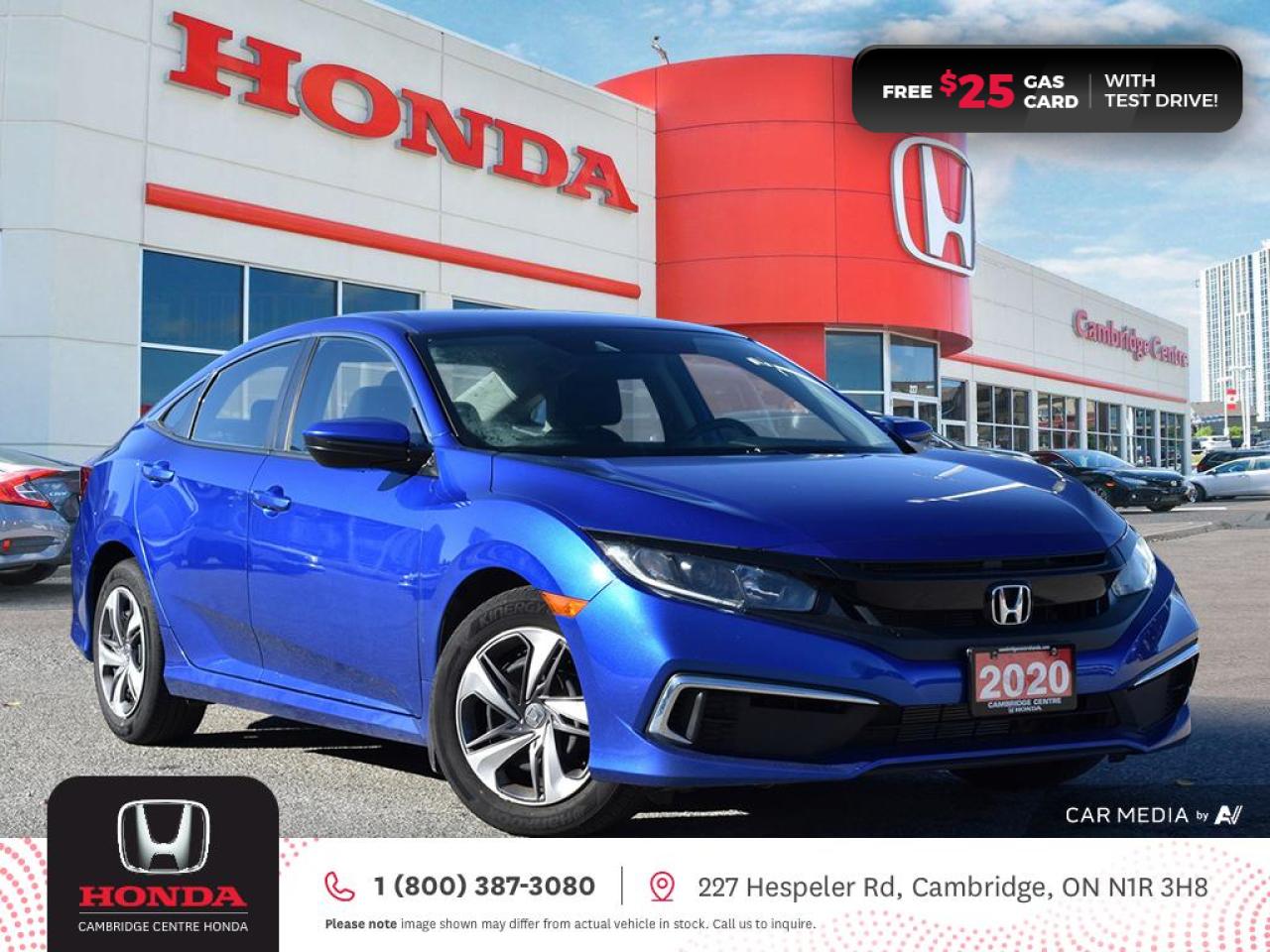 Used 2020 Honda Civic LX HONDA SENSING TECHNOLOGIES | REARVIEW CAMERA | APPLE CARPLAY™/ANDROID AUTO™ for sale in Cambridge, ON