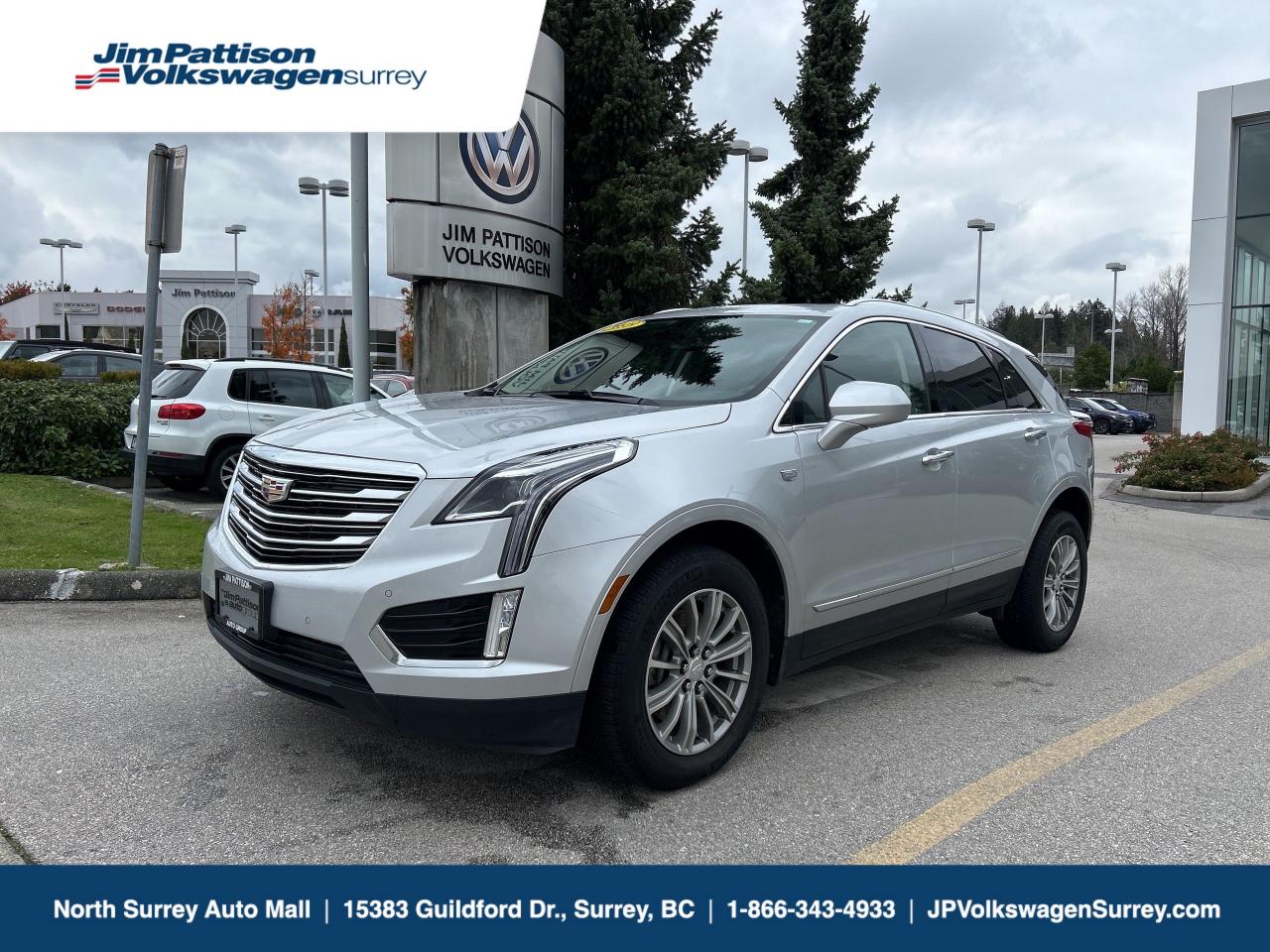 This 2018 Cadillac XT5 is a luxury crossover SUV with 77,023 kilometers. Offering a blend of sophistication, performance, and comfort, the XT5 comes equipped with premium features such as leather upholstery, a panoramic sunroof, a large touchscreen infotainment system, and advanced safety technologies. With its smooth ride, spacious cabin, and refined styling, the XT5 is ideal for both city driving and long-distance journeys. This low-mileage vehicle is in excellent condition, providing a great option for those seeking a high-end, versatile SUV.


Call 1-888-355-2799! Jim Pattison Volkswagen Surrey sells & services new & used Volkswagen vehicles throughout the Lower Mainland. Financing available OACPrice does not include Dealer administration fee ($695), finance placement fee ($495) if applicable, GST and PST are additional.   DL#31297