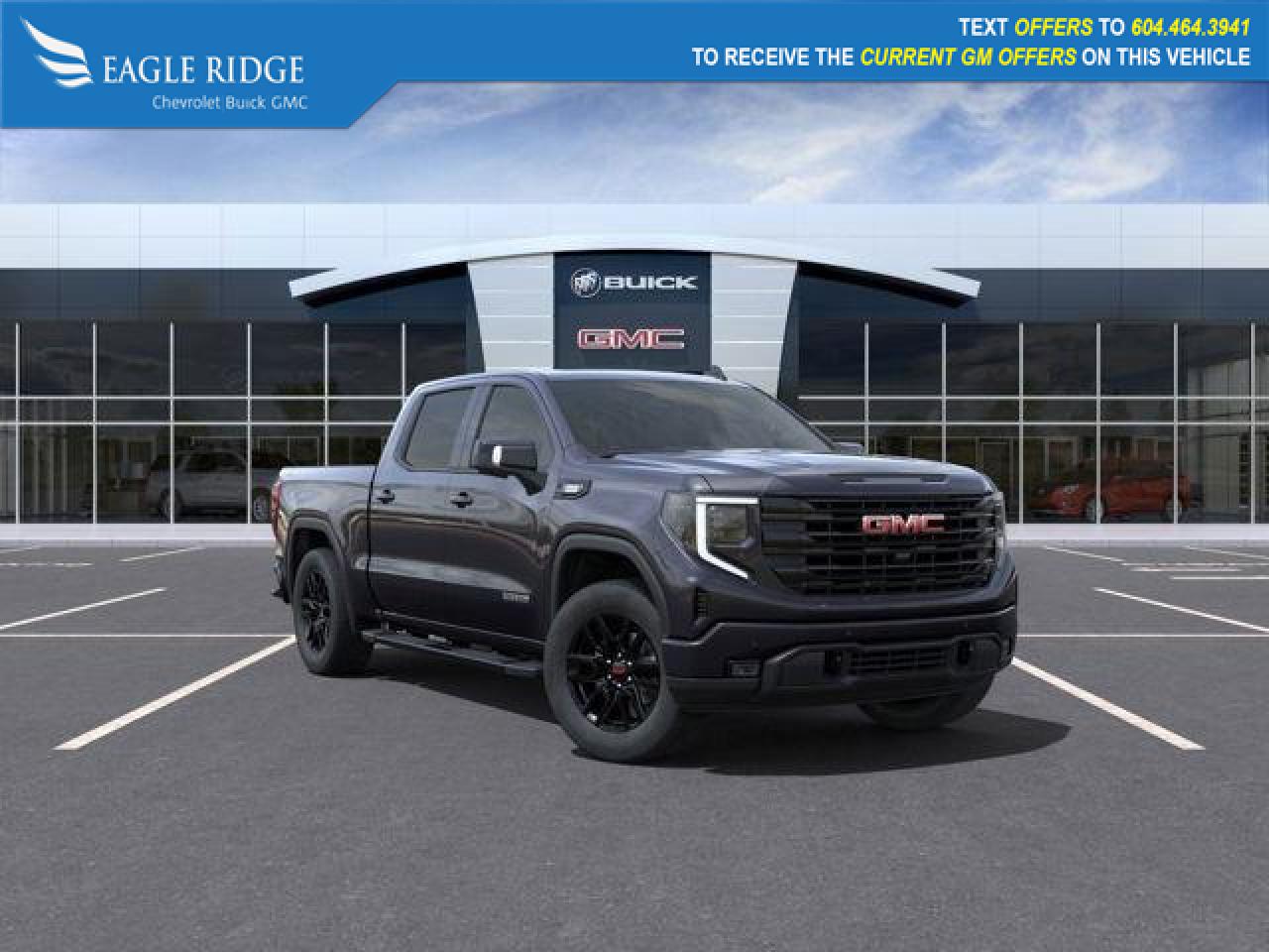 The 2025 GMC Sierra 1500 features 4x4, navigation, heated seats, a 13.4-inch touchscreen with Google built-in, Apple CarPlay and Android Auto, remote vehicle start, engine control stop/start, auto lock rear differential, automatic emergency braking, lane keep assist, a heated steering wheel, a backup camera, and HD surround vision.