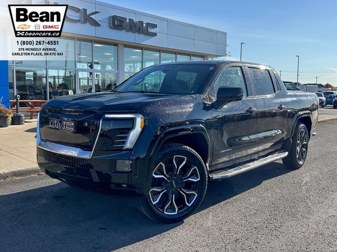 New 2025 GMC Sierra EV Denali FULLY ELECTRIC WITH REMOTE START/ENTRY, SUNROOF, HEATED SEATS, HEATED STEERING WHEEL, VENTILATED SEATS, MULTI-FLEX MID-GATE, BOSE SOUND SYSTEM for sale in Carleton Place, ON