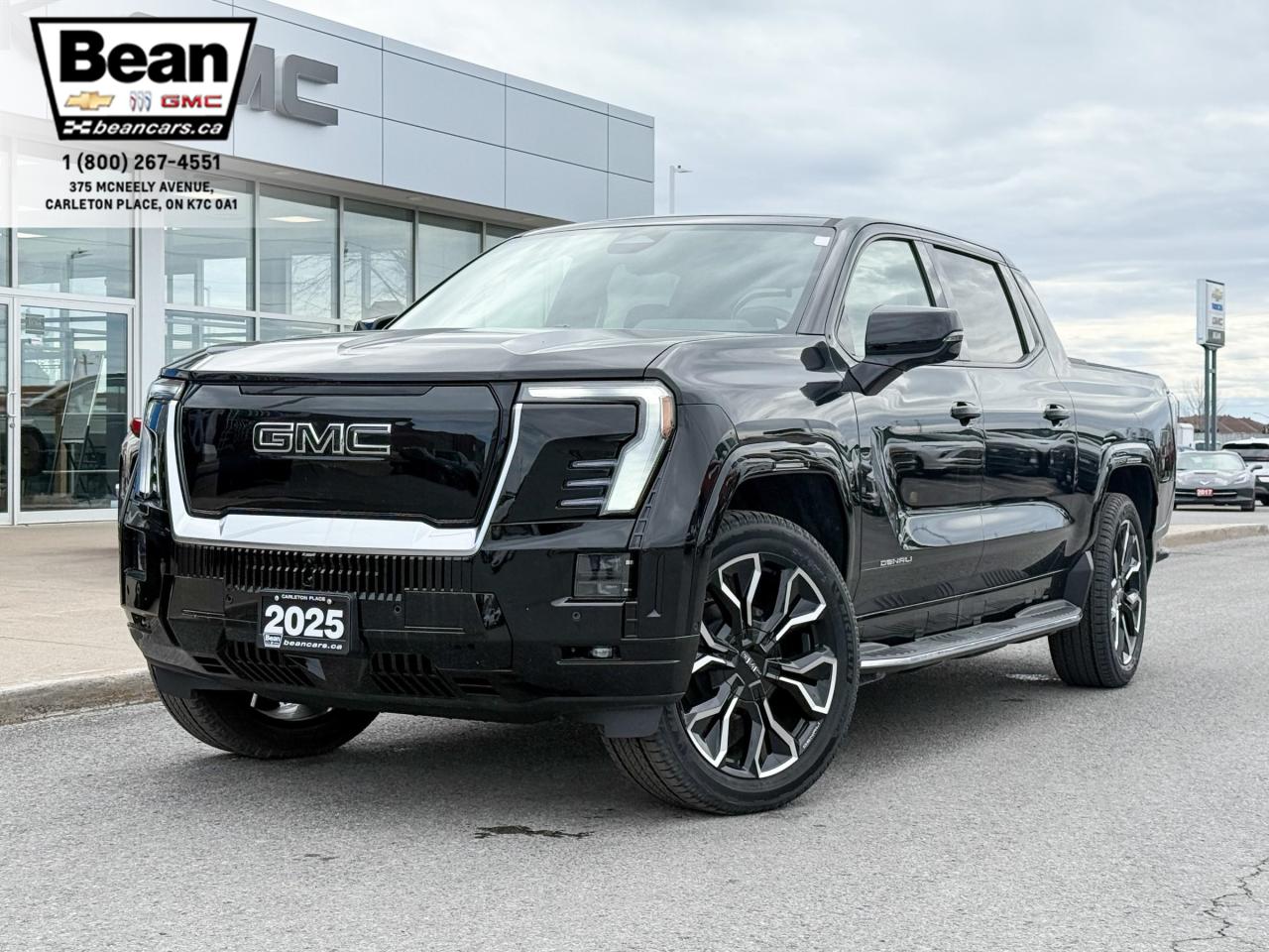 New 2025 GMC Sierra EV Denali FULLY ELECTRIC WITH REMOTE START/ENTRY, SUNROOF, HEATED SEATS, HEATED STEERING WHEEL, VENTILATED SEATS, MULTI-FLEX MID-GATE, BOSE SOUND SYSTEM for sale in Carleton Place, ON