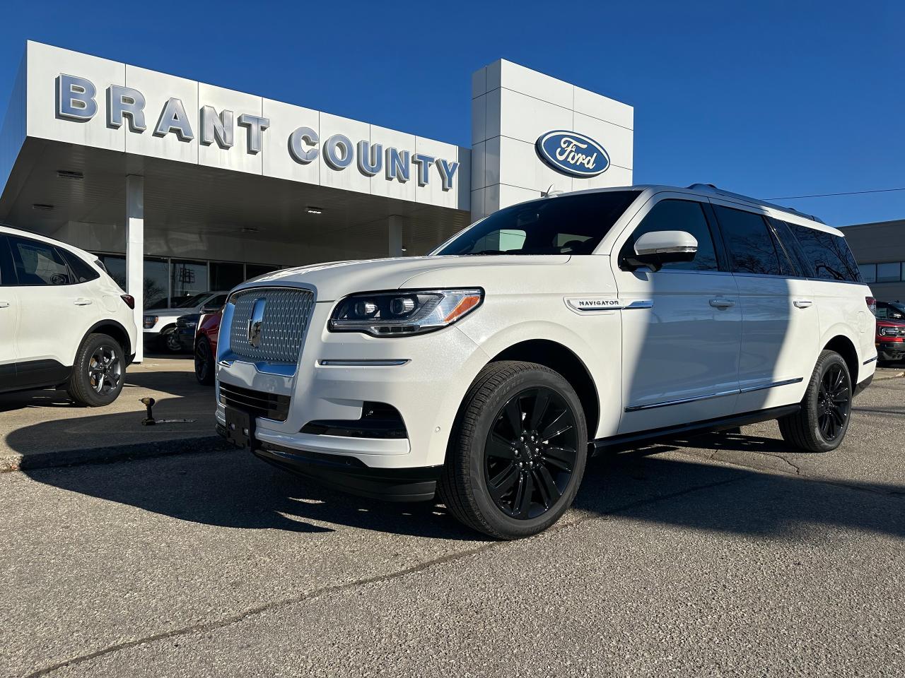 <p>DEMO UNIT ! BY APPOINTMENT ONLY </p><p>Step into luxury and comfort with this stunning 2024 Lincoln Navigator, now available at Brant County Ford! This pristine white SUV is a testament to elegance and performance, boasting a powerful 6-cylinder engine that delivers a smooth and exhilarating ride. With only 6,529 km on the odometer, this Navigator is practically brand new, offering you the chance to experience the pinnacle of automotive excellence.</p><p>The Navigators spacious interior is a sanctuary of comfort, featuring plush leather seats, a premium sound system, and a plethora of advanced features designed to enhance your driving experience. From the heated and cooled seats to the heated steering wheel, every detail has been meticulously crafted to provide unparalleled comfort and convenience.</p><p>This Navigator comes equipped with a suite of advanced safety and driver-assistance features, including blind spot monitoring, anti-lock brakes, and multiple airbags, providing you with peace of mind on every journey.</p><p>Here are five of the Navigators most enticing features:</p><ol><li><strong>Luxurious Leather Interior:</strong> Sink into plush leather seats that envelop you in comfort and sophistication.</li><li><strong>Heated and Cooled Seats:</strong> Experience ultimate comfort year-round with heated and cooled seats that adapt to your desired temperature.</li><li><strong>Heated Steering Wheel:</strong> Enjoy a warm grip on the steering wheel even on the coldest days, ensuring a comfortable and enjoyable drive.</li><li><strong>Premium Sound System:</strong> Immerse yourself in rich, crystal-clear audio with the Navigators premium sound system.</li><li><strong>Blind Spot Monitoring:</strong> Drive with confidence knowing youre alerted to vehicles in your blind spots, enhancing your safety and peace of mind.</li></ol><p>Dont miss your chance to own this exceptional 2024 Lincoln Navigator. Visit Brant County Ford today to experience the epitome of luxury and performance.</p><p class=MsoNoSpacing><span style=font-size: 10pt;>** PURCHASE PRICE ONLY (Includes) Fords Delivery Allowance</span></p><p class=MsoNoSpacing><span style=font-size: 10pt;>** See dealer for details.</span></p><p class=MsoNoSpacing><span style=font-size: 10pt;>*Please note all prices include dealer fees and are plus HST and Licensing. </span></p><p class=MsoNoSpacing><span style=font-size: 10pt;>* Prices in Ontario, Alberta and British Columbia include OMVIC/AMVIC fee (where applicable), accessories, other dealer installed options, administration and other retailer charges. </span></p><p class=MsoNoSpacing><span style=font-size: 10pt;>*The sale price assumes all applicable rebates and incentives (Delivery Allowance/Non-Stackable Cash/3-Payment rebate/SUV Bonus/Winter Bonus, Safety etc</span></p><p class=MsoNoSpacing><span style=font-size: 10pt;>All prices are in Canadian dollars (unless otherwise indicated). Retailers are free to set individual prices.</span></p><p> </p><p class=MsoNoSpacing><span style=font-family: Segoe UI,sans-serif; color: #333333; background: white;> </span></p><p> </p>