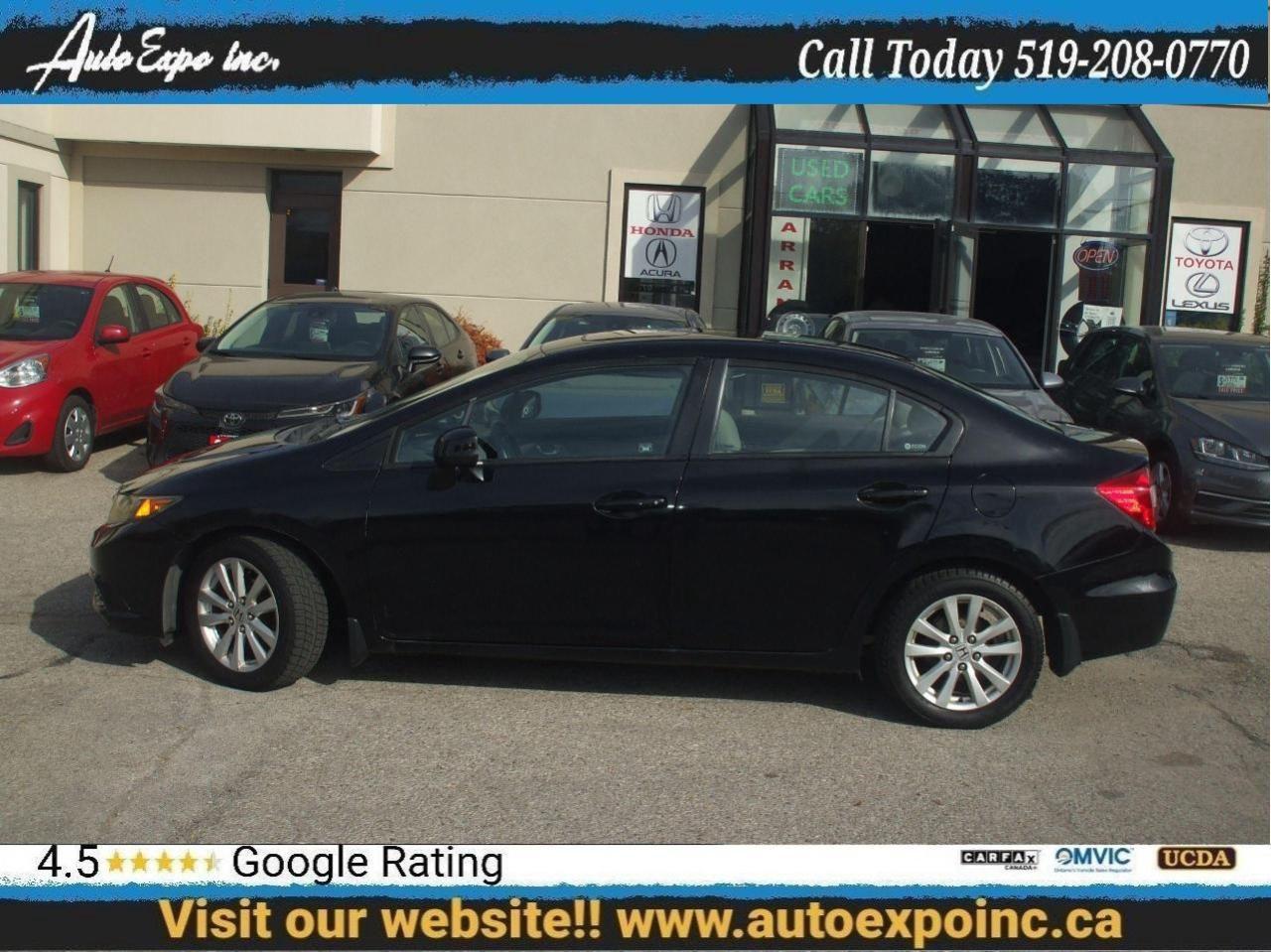 2012 Honda Civic Auto, A/C,Sunroof,Certified,Bluetooth,Key less,,,