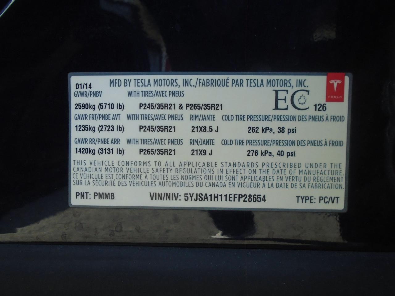 2014 Tesla Model S Performance 85 PLUS 391KM FULL CHARGE - Photo #32