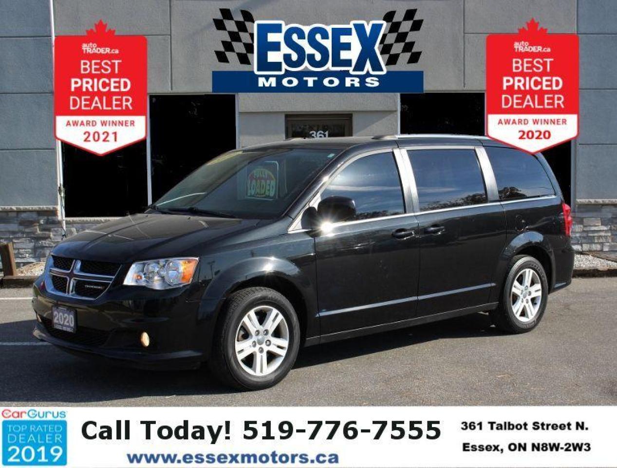 Used 2020 Dodge Grand Caravan Crew Plus*Heated Leather*Power Doors* Bluetooth for sale in Essex, ON