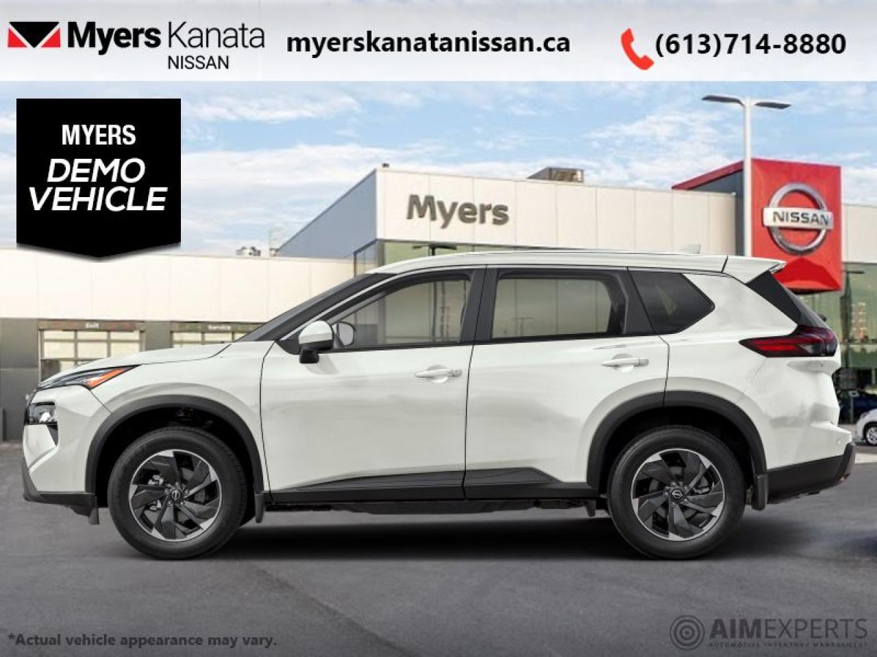 <b>Moonroof,  Power Liftgate,  Adaptive Cruise Control,  Alloy Wheels,  Heated Seats!</b><br> <br> <br> <br>  This 2025 Rogue aims to exhilarate the soul and satisfy the need for a dependable family hauler. <br> <br>Nissan was out for more than designing a good crossover in this 2025 Rogue. They were designing an experience. Whether your adventure takes you on a winding mountain path or finding the secrets within the city limits, this Rogue is up for it all. Spirited and refined with space for all your cargo and the biggest personalities, this Rogue is an easy choice for your next family vehicle.<br> <br> This everest wht tri SUV  has an automatic transmission and is powered by a  201HP 1.5L 3 Cylinder Engine.<br> <br> Our Rogues trim level is SV. Rogue SV steps things up with a power moonroof, a power liftgate for rear cargo access, adaptive cruise control and ProPilot Assist. Also standard include heated front heats, a heated leather steering wheel, mobile hotspot internet access, proximity key with remote engine start, dual-zone climate control, and an 8-inch infotainment screen with NissanConnect, Apple CarPlay, and Android Auto. Safety features also include lane departure warning, blind spot detection, front and rear collision mitigation, and rear parking sensors. This vehicle has been upgraded with the following features: Moonroof,  Power Liftgate,  Adaptive Cruise Control,  Alloy Wheels,  Heated Seats,  Heated Steering Wheel,  Mobile Hotspot.  This is a demonstrator vehicle driven by a member of our staff, so we can offer a great deal on it.<br><br> <br/>    5.99% financing for 84 months. <br> Payments from <b>$611.72</b> monthly with $0 down for 84 months @ 5.99% APR O.A.C. ( Plus applicable taxes -  $621 Administration fee included. Licensing not included.    ).  Incentives expire 2025-01-02.  See dealer for details. <br> <br><br> Come by and check out our fleet of 40+ used cars and trucks and 110+ new cars and trucks for sale in Kanata.  o~o