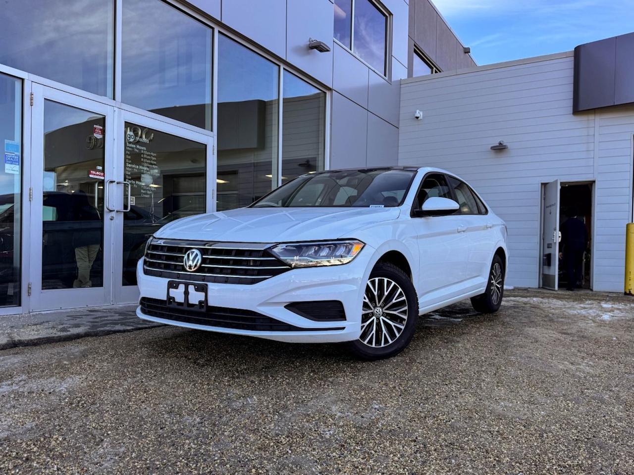 Our great looking 2021 Volkswagen Jetta Highline is shown off in Pure White! Its powered by a Turbocharged 1.4 Liter 4 Cylinder engine that produces 147 horsepower while paired with an 8-Speed Automatic transmission.Its absolutely stunning with alloy wheels, chrome trimming, and LED headlights.Inside our Highline, open the door tofind a world of comfort and convenience with black leather seating, heated front seats, a power sunroof, and a leather-wrapped steering wheel with mounted audio/cruise controls, and a power sunroof. Its also equipped with navigation, has an AM/FM radio, dual-zone climate control, animpressive sound system.OurVolkswagenwill give you peace of mind with its wide variety of safety features including a backup camera, dusk sensing headlights, stability/traction control, an immense amount of airbags and more!Print this page and call us Now... We Know You Will Enjoy Your Test Drive Towards Ownership! We look forward to showing you why Go Mazda is the best place for all your automotive needs.Go Mazda is an AMVIC licensed business.Please note: this vehicle has been registered in the province of British Columbia and is showing a CarFax incident in the amount of $2,148.88