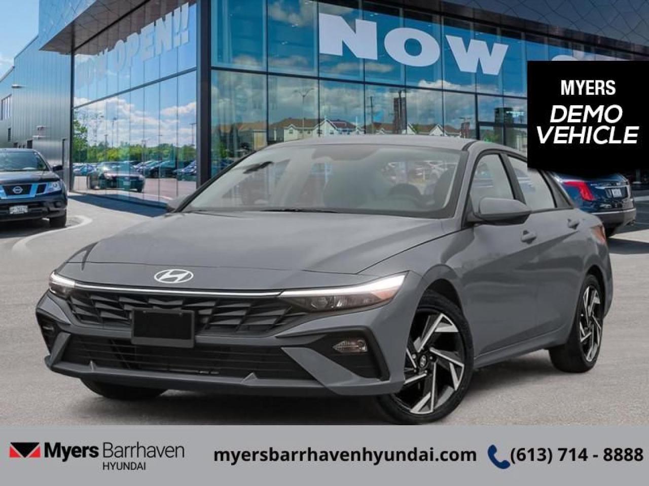 <b>Sunroof,  Navigation,  Climate Control,  Remote Start,  Heated Steering Wheel!</b><br> <br> <br> <br>  Welcome. <br> <br><br> <br> This ecotronic sedan  has an automatic transmission and is powered by a  147HP 2.0L 4 Cylinder Engine.<br> This vehicles price also includes $3228 in additional equipment.<br> <br> Our Elantras trim level is Preferred IVT w/Tech Pkg. This trim rewards you with a sunroof, dual-zone climate control, remote engine start, front heated seats with a heated steering wheel, remote keyless entry, aluminum-alloy wheels, and an upgraded 10.25-inch display with inbuilt navigation, Apple CarPlay and Android Auto. Safety features also include blind spot detection, lane keeping assist with lane departure warning, front and rear collision mitigation, and forward collision avoidance with pedestrian detection. This vehicle has been upgraded with the following features: Sunroof,  Navigation,  Climate Control,  Remote Start,  Heated Steering Wheel,  Blind Spot Detection,  Heated Seats.  This is a demonstrator vehicle driven by a member of our staff and has just 1710 kms.<br><br> <br/> See dealer for details. <br> <br><br> Come by and check out our fleet of 20+ used cars and trucks and 100+ new cars and trucks for sale in Ottawa.  o~o