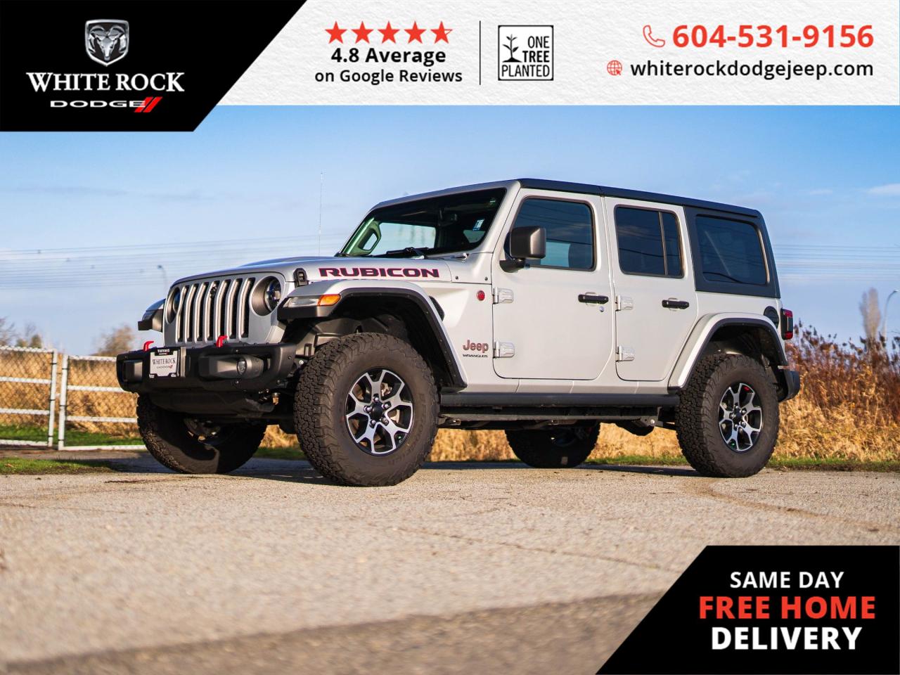 Conquer Any Trail: NAVIGATION, HEATED DOOR MIRRORS, AUTOMATIC TEMPERATURE CONTROL, ELECTRONIC STABILITY. Embark on an adventure in the 2023 Jeep Wrangler Rubicon, a vehicle designed for those who demand performance and precision.<p><p>Finished in a striking Silver exterior with a Black interior, this Wrangler Rubicon is the epitome of rugged elegance. At its heart lies a 2.0L 4cyl engine paired with an 8-Speed Automatic Transmission, ensuring that power is always at your command. The 4x4 drivetrain guarantees that no terrain is too challenging, whether scaling rocky paths or cruising city streets.<p><p>The interior offers a sanctuary of modern technology and comfort. Stay on course with the NAVIGATION system and enjoy a cabin perfectly tempered to your liking with the AUTOMATIC TEMPERATURE CONTROL. Your safety is paramount, and the ELECTRONIC STABILITY feature keeps you confidently in control.<p><p>Experience the convenience of 1-TOUCH DOWN windows and the peace of mind provided by the SECURITY SYSTEM. The AUTO-DIMMING REARVIEW MIRROR ensures optimal visibility, while the INTEGRATED ROLL-OVER PROTECTION stands guard for your security.<p><p>This Jeep Wrangler Rubicon is not just a vehicle; its a statement of freedom and capability. We invite you to discover the full potential of this exceptional SUV. Proudly offered at White Rock Dodge, stock number P687265, this 2023 Jeep Wrangler Rubicon is the ultimate companion for your next great journey.