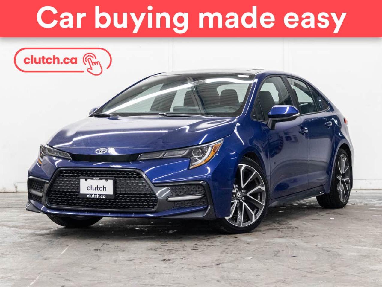 1 OWNER / Bluetooth, Sport Mode Select, Apple CarPlay & Android Auto and more!<br> <br>Clutch is the largest online used car retailer in Canada, delivering a seamless, hassle-free car-buying experience to drivers everywhere. Shop hundreds of used cars online, get the right one delivered to your door, and enjoy peace of mind with our optional 10-Day Money-Back Guarantee. How sweet is that? To learn more, visit clutch.ca.<br> <br>The top features for this 2022 Toyota Corolla include:<br> <br>Bluetooth<br>Sport Mode Select<br>Apple CarPlay & Android Auto<br>Heated Front Seats<br>Air Conditioning<br>Backup Camera<br>8 Touchscreen<br>Automatic Headlamp System<br> <br>Seamless home delivery - Delivery to your door in a matter of days. Available on select packages.<br> <br>Try it out for 10 days - If you do not like it, we will take it back. Available on select packages. <br> <br>Quality assured - All cars go through our rigorous 210-point inspection and reconditioning process.<br> <br>Peace of mind - Optional 3-month Standard Warranty, with additional warranty options available.<br> <br>Haggle-free - No haggling or hard sells.<br> <br>100% Transparency - Full inspection reports on every car, including high-res photography and a free Carfax report.<br> <br>Listed price is for cash purchase only and does not include taxes, Shipping Fees (if applicable), Delivery Fees (if applicable), government licensing fees. 10-day Money Back Guarantee, 3-month Standard Warranty, and home delivery are available with select packages.<br> <br>Previous Provincial Registrations:<br>Nova Scotia<br> <br>Stock # 38522