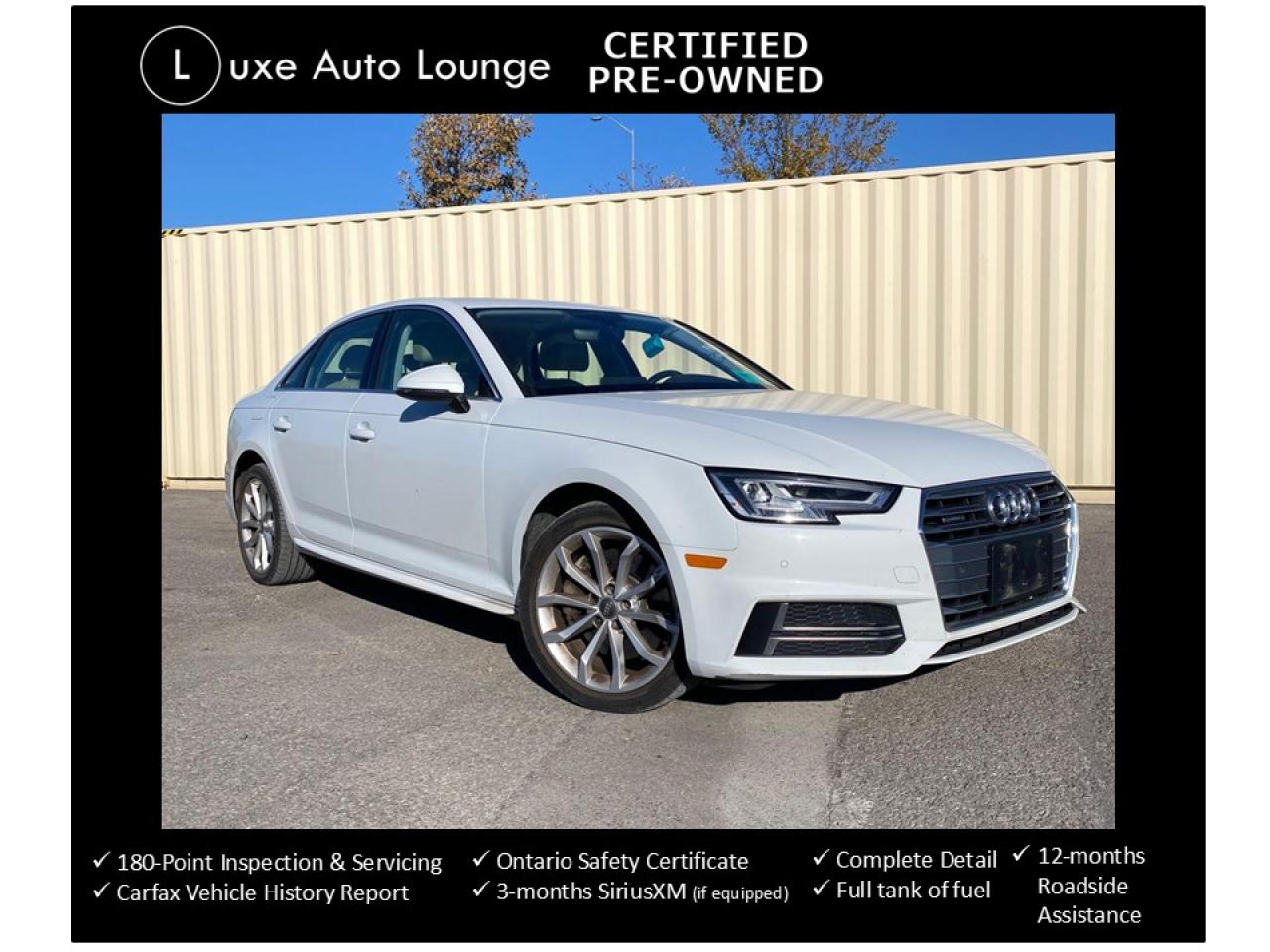 Used 2018 Audi A4 PROGRESSIV, AWD, LEATHER, SUNROOF, BACK-UP CAM! for sale in Orleans, ON