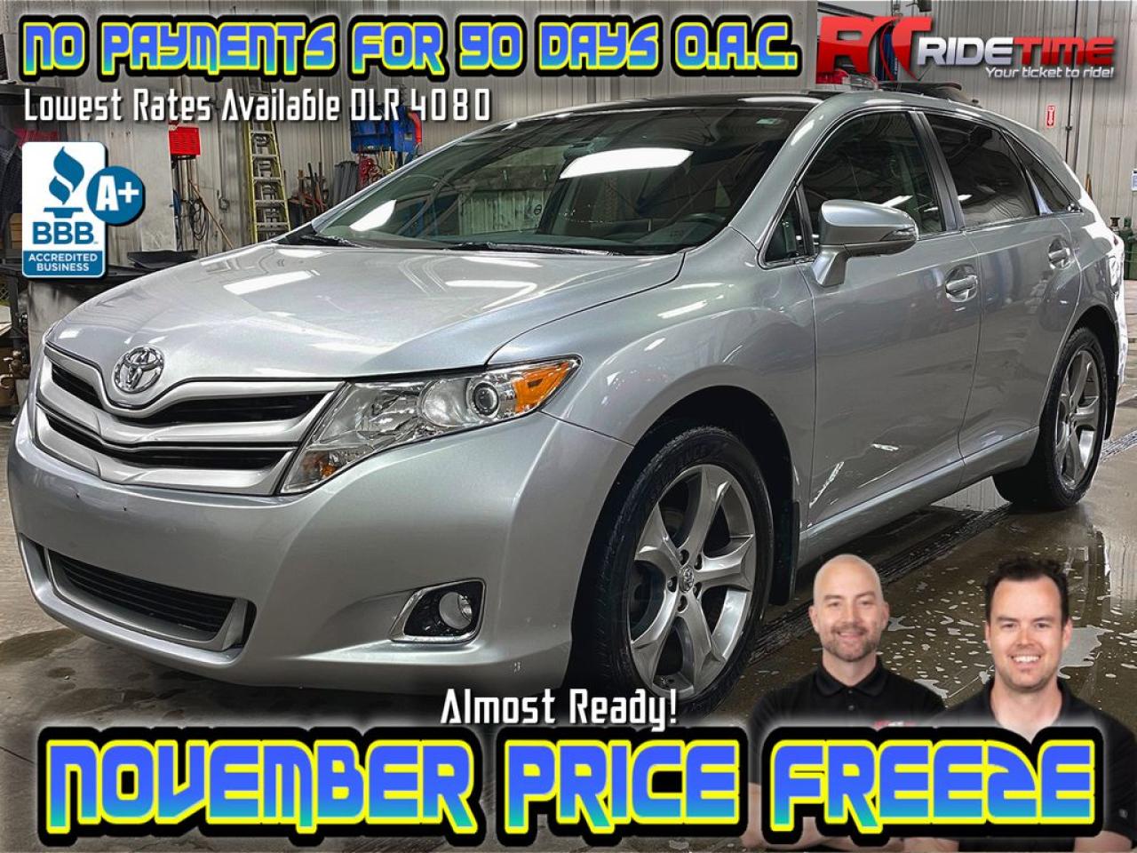 Hey friend!  Welcome to Ride Times November Price Freeze!  This November, were keeping things cool with frozen prices on top-quality used cars. At Ride Time, we know the only thing worse than a winter chill is high car pricesso weve locked in the savings to bring you unbeatable value during our November Price Freeze event!  Discover Your Perfect Ride:  Explore our collection of 80-120 high-quality vehicles, each carefully selected to fit all styles and budgets. With most options priced under $30,000, youll find the ideal ride at a price thats solid as ice.  Unbeatable November Offers:  Weve kept prices low to give you incredible savings this season. Our frozen deals mean more car for less cashno need to worry about price hikes here!  Easy, Frost-Free Financing:  Take advantage of $0 down, instant approvals, and No Payments until 2025 OAC. Your path to car ownership is smooth and worry-free, with no surprises along the way.  Quality You Can Trust, All Winter Long:  Every vehicle in our inventory goes through a thorough safety inspection that exceeds provincial standards and comes with a detailed CarFax report. And with our Oil 4 Life Program, youll keep your ride running like new, no matter how low the temperature drops.  Connect Your Way (Before the Deals Melt!):  Ready to secure your deal? Text us at 204-813-6507, browse our selection online at fast.ridetime.ca, visit us in person, or chat with us on Ride Time Facebook Messenger. Car shopping has never been this chill.  Focus on What Matters:  The November Price Freeze event is all about giving you reliable, affordable, and road-ready vehiclesat prices you wont have to worry about.  Dont let these deals slip awayjoin us for November Price Freeze and drive off in a car that fits your needs and budget, with savings you can count on!  DLR 4080