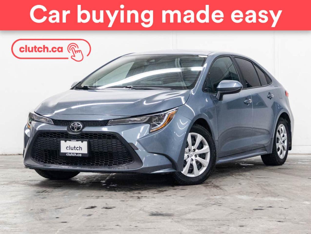 1 OWNER / Apple CarPlay & Android Auto, USB Port , Rearview Camera and more!<br> <br>Clutch is the largest online used car retailer in Canada, delivering a seamless, hassle-free car-buying experience to drivers everywhere. Shop hundreds of used cars online, get the right one delivered to your door, and enjoy peace of mind with our optional 10-Day Money-Back Guarantee. How sweet is that? To learn more, visit clutch.ca.<br> <br>The top features for this 2021 Toyota Corolla include:<br> <br>Apple CarPlay & Android Auto<br>USB Port<br>Rearview Camera<br>Air Conditioning<br>Power Locks & Windows<br>Keyless Entry<br>Automatic Headlamp System<br>Toyota Safety Sense 2.0<br> <br>Seamless home delivery - Delivery to your door in a matter of days. Available on select packages.<br> <br>Try it out for 10 days - If you do not like it, we will take it back. Available on select packages. <br> <br>Quality assured - All cars go through our rigorous 210-point inspection and reconditioning process.<br> <br>Peace of mind - Optional 3-month Standard Warranty, with additional warranty options available.<br> <br>Haggle-free - No haggling or hard sells.<br> <br>100% Transparency - Full inspection reports on every car, including high-res photography and a free Carfax report.<br> <br>Listed price is for cash purchase only and does not include taxes, Shipping Fees (if applicable), Delivery Fees (if applicable), government licensing fees. 10-day Money Back Guarantee, 3-month Standard Warranty, and home delivery are available with select packages.<br> <br>Previous Provincial Registrations:<br>Ontario<br> <br>Stock # 38697