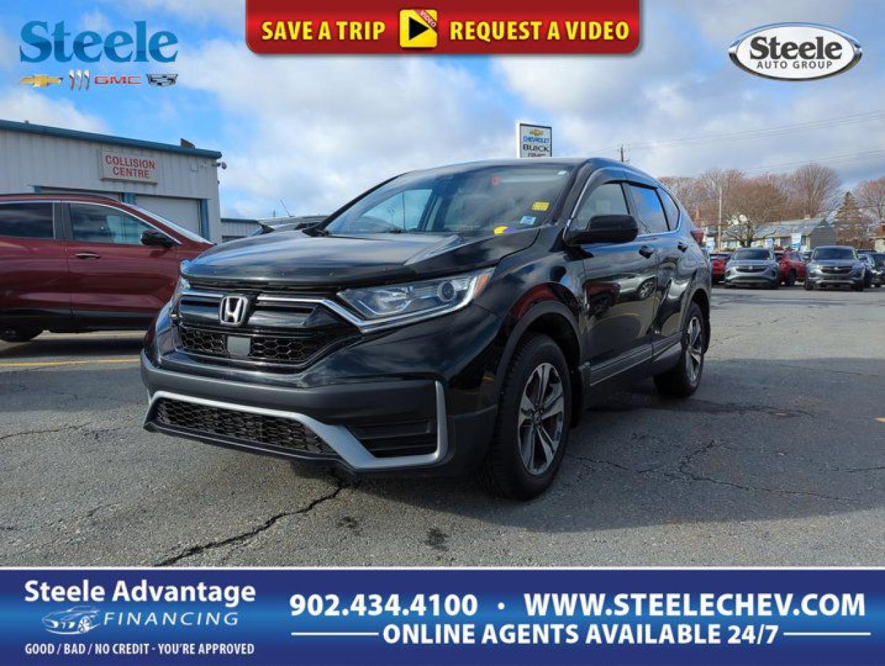 Certified Pre-Owned and ready to go! Our 2020 Honda CR-V LX (CA) has been inspected by our technicians, and it comes with a vehicle history report. Certified adds 12Month/12,000 Mile Certified Limited Warranty plus 7 Year/100,000 Mile Powertrain Limited Warranty with Roadside Assistance. Ask us for Details on Specials! Allow us to introduce our 2020 Honda CR-V LX AWD presented in Crystal Black Pearl! Powered by a TurboCharged 1.5 Litre 4 Cylinder delivering 190hp connected to an innovative CVT for passing ease. This All Wheel Drive SUV offers approximately 7.4L/100km on the highway along with composed handling and a comfortable ride while shining bright with LED lighting. Get behind the wheel of our LX and get comfortable in the terrific interior with its heated front seats, automatic climate control, power windows/locks, illuminated steering wheel-mounted controls, and easy fold-down 60/40 split rear seats. Our CR-V also features Bluetooth, Pandora compatibility, a colour 7-inch touchscreen with HondaLink Next Generation, and an impressive audio system. Hondas reputation for safety, and durability is second to none and is further enhanced with our CR-V LX thats outfitted with a multi-angle rearview camera, ACE body structure, advanced airbags, vehicle stability assist, and Honda Sensing which offers adaptive cruise control and more! We know you will applaud the smart design and incredible versatility of our Honda as soon as you get behind the wheel. Save this Page and Call for Availability. We Know You Will Enjoy Your Test Drive Towards Ownership! Steele Chevrolet Atlantic Canadas Premier Pre-Owned Super Center. Being a GM Certified Pre-Owned vehicle ensures this unit has been fully inspected fully detailed serviced up to date and brought up to Certified standards. Market value priced for immediate delivery and ready to roll so if this is your next new to your vehicle do not hesitate. Youve dealt with all the rest now get ready to deal with the BEST! Steele Chevrolet Buick GMC Cadillac (902) 434-4100 Metros Premier Credit Specialist Team Good/Bad/New Credit? Divorce? Self-Employed?