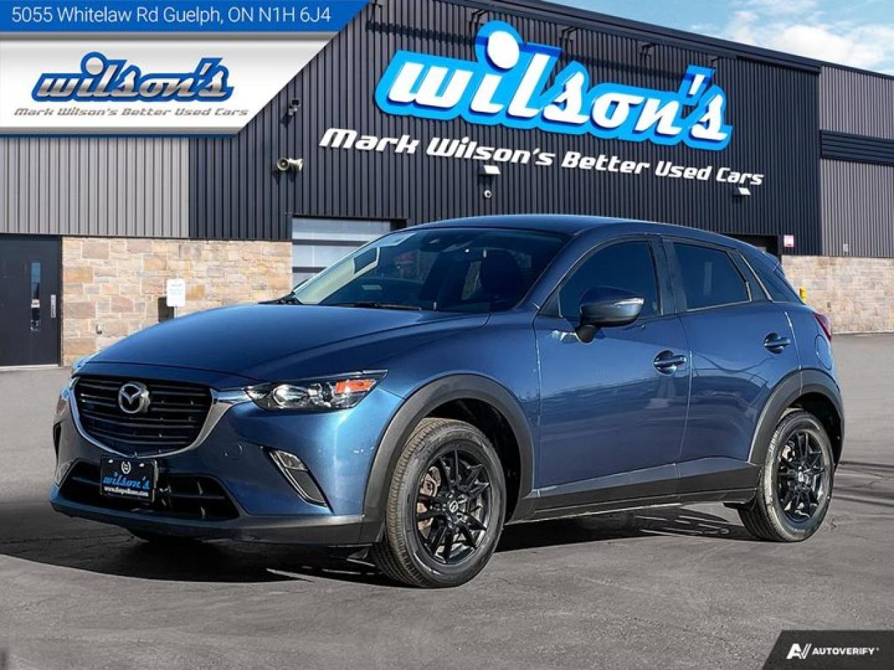 Look at this certified 2019 Mazda CX-3 GX AWD, BSM, Rear Camera, Bluetooth, Alloy Wheels, and more!. Its Automatic transmission and 2.0 L engine will keep you going. This Mazda CX-3 has the following options: Reverse Camera, Air Conditioning, Bluetooth, Tilt Steering Wheel, Steering Radio Controls, Power Windows, Power Locks, Traction Control, Power Mirrors, and Blind Spot Monitor. Stop by and visit us at Mark Wilsons Better Used Cars, 5055 Whitelaw Road, Guelph, ON N1H 6J4.60+ years of World Class Service!450+ Live Market Priced VEHICLES! ONE MASSIVE LOCATION!Free Local Delivery Available!FINANCING! - Better than bank rates! 6 Months No Payments available on approved credit OAC. Zero Down Available. We have expert licensed credit specialists to secure the best possible rate for you and keep you on budget ! We are your financing broker, let us do all the leg work on your behalf! Click the RED Apply for Financing button to the right to get started or drop in today!BAD CREDIT APPROVED HERE! - You dont need perfect credit to get a vehicle loan at Mark Wilsons Better Used Cars! We have a dedicated licensed team of credit rebuilding experts on hand to help you get the car of your dreams!WE LOVE TRADE-INS! - Top dollar trade-in values!SELL us your car even if you dont buy ours! HISTORY: Free Carfax report included.Certification included! No shady fees for safety!EXTENDED WARRANTY: Available30 DAY WARRANTY INCLUDED: 30 Days, or 3,000 km (mechanical items only). No Claim Limit (abuse not covered)5 Day Exchange Privilege! *(Some conditions apply)CASH PRICES SHOWN: Excluding HST and Licensing Fees.2019 - 2024 vehicles may be daily rentals. Please inquire with your Salesperson.