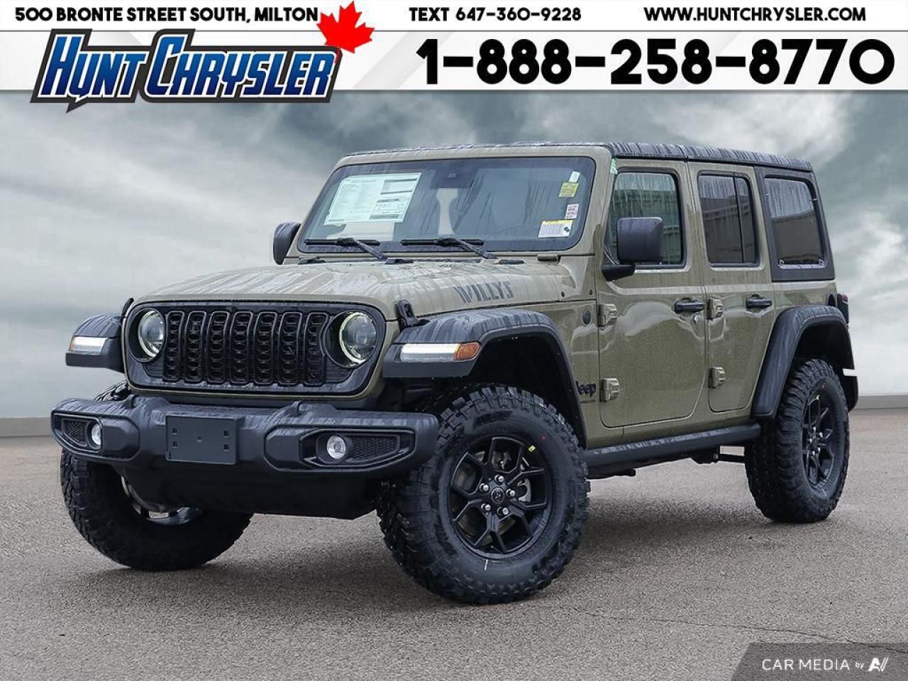 New 2025 Jeep Wrangler Willys 4 Door 4x4 for sale in Milton, ON