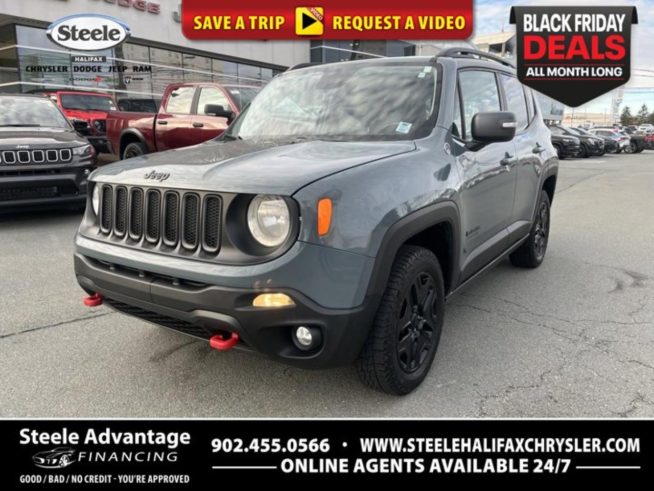 Used 2017 Jeep Renegade Deserthawk - LOW KM, HEATED LEATHER SEATS AND WHEEL, REM START, NAV, BACK UP CAM, BLIND SPOT for sale in Halifax, NS