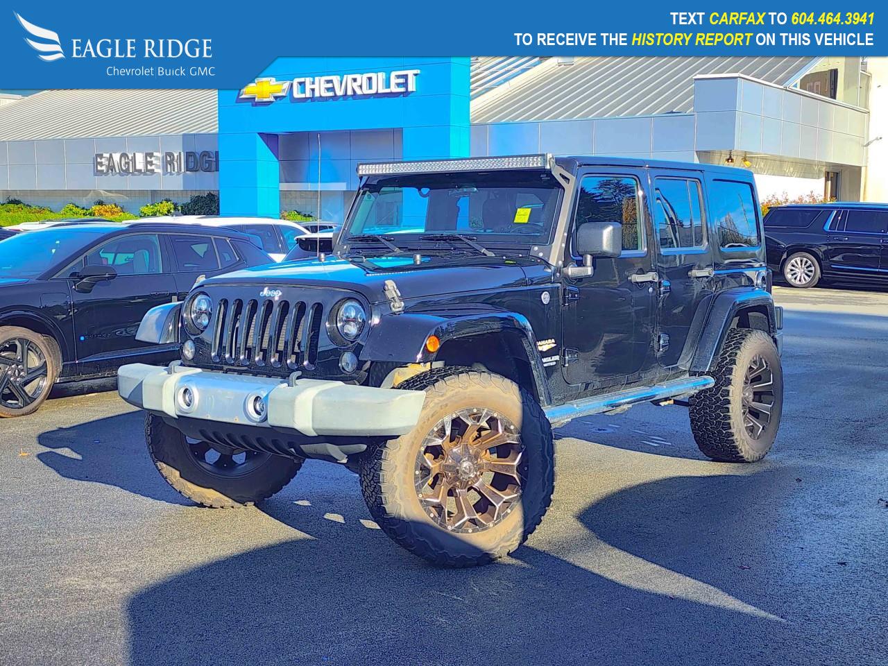 Used 2015 Jeep Wrangler Unlimited Sahara GPS Navigation, Hands-Free Communication w/Bluetooth, Heated door mirrors, Heavy Duty Suspension w/Gas Shocks, Leather Wrapped Steering Wheel, Max Tow Package for sale in Coquitlam, BC