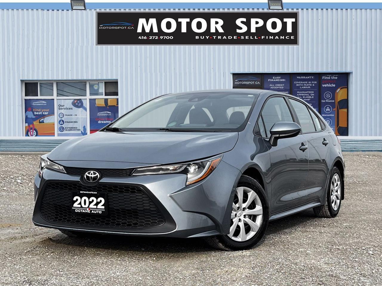 <div><font color=#242424><span>2022 Toyota Corolla LE! Equipped With Radar Cruise Control! Collision Assist! Lane Departure Assist! Heated Seats! Rear View Camera! And Much More! </span></font></div><br /><div><span>Welcome to Motor Spot! Conveniently located at 1933 Kennedy Rd, Scarborough, ON M1P 2L9, were dedicated to providing you with a seamless car-buying experience. Heres what sets us apart:</span></div><div><font color=#242424><span>**Certification:** Ensure your peace of mind with our comprehensive certification process. Each pre-owned vehicle undergoes a rigorous safety inspection, exceeding industry standards. Our service includes an oil change and professional detailing before delivery. Vehicles are not drivable, if not certified and not e-tested, a certification package is available for $699. We also welcome trade-ins, and taxes and licensing are additional.</span></font></div><div><font color=#242424 face=Segoe UI, Segoe UI Web (West European), Segoe UI, -apple-system, BlinkMacSystemFont, Roboto, Helvetica Neue, sans-serif><span><br /></span></font></div><div><font color=#242424 face=Segoe UI, Segoe UI Web (West European), Segoe UI, -apple-system, BlinkMacSystemFont, Roboto, Helvetica Neue, sans-serif><span>**Financing:** No matter your credit history, our finance and credit experts are here to help. Whether youre dealing with no credit, bankruptcy, consumer proposal, or collections, we specialize in securing approvals and starting your journey to rebuilding credit. Financing deals are subject to an Admin fee, and we offer on-the-spot financing with instant approvals.</span></font></div><div><font color=#242424 face=Segoe UI, Segoe UI Web (West European), Segoe UI, -apple-system, BlinkMacSystemFont, Roboto, Helvetica Neue, sans-serif><span><br /></span></font></div><div><font color=#242424 face=Segoe UI, Segoe UI Web (West European), Segoe UI, -apple-system, BlinkMacSystemFont, Roboto, Helvetica Neue, sans-serif><span>**Warranty:** Rest assured knowing your vehicle is eligible for an extended warranty. We offer various terms and coverages to suit your needs. Our team is ready to assist you in selecting the right warranty option.</span></font></div><div><font color=#242424 face=Segoe UI, Segoe UI Web (West European), Segoe UI, -apple-system, BlinkMacSystemFont, Roboto, Helvetica Neue, sans-serif><span><br /></span></font></div><div><font color=#242424 face=Segoe UI, Segoe UI Web (West European), Segoe UI, -apple-system, BlinkMacSystemFont, Roboto, Helvetica Neue, sans-serif><span>**Pricing:** At Motor Spot, we believe in fair and transparent pricing. Say goodbye to negotiationswe constantly monitor the market and adjust our prices below the market average to provide you with the best value. Enjoy a hassle-free buying experience with us and avoid paying more elsewhere.</span></font></div><div><font color=#242424 face=Segoe UI, Segoe UI Web (West European), Segoe UI, -apple-system, BlinkMacSystemFont, Roboto, Helvetica Neue, sans-serif><span><br /></span></font></div><div><font color=#242424 face=Segoe UI, Segoe UI Web (West European), Segoe UI, -apple-system, BlinkMacSystemFont, Roboto, Helvetica Neue, sans-serif><span>Visit us today or contact our team for more information. Your satisfaction is our priority at Motor Spot!</span></font></div>