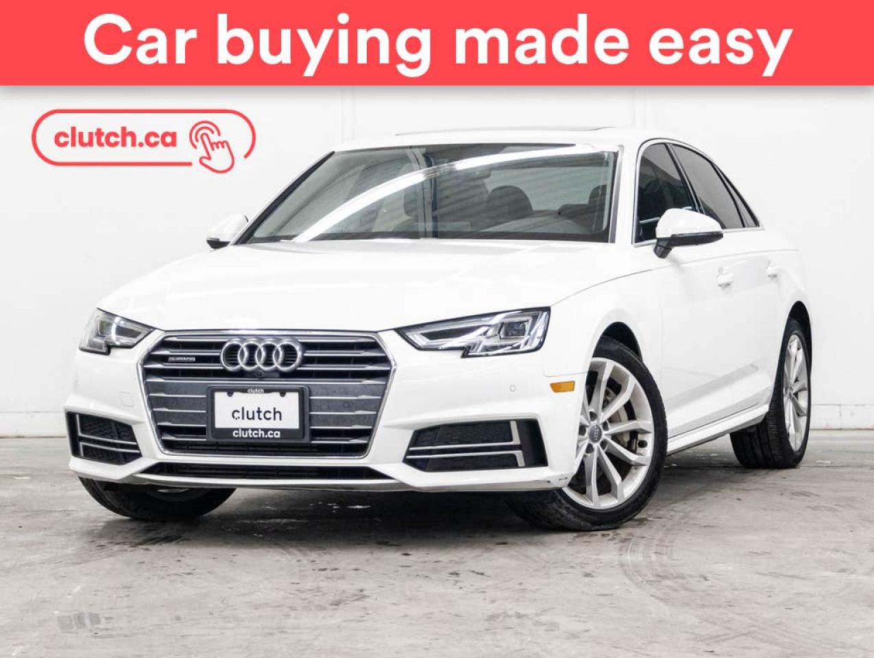 Used 2018 Audi A4 Progressiv AWD w/ Apple CarPlay & Android Auto, Power Sunroof, Nav for sale in Toronto, ON