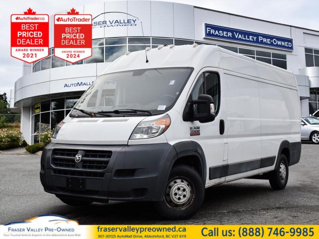 Used 2016 RAM Cargo Van ProMaster 3500 High Roof 159 WB  Diesel, Highroof, Ext 159 W for sale in Abbotsford, BC