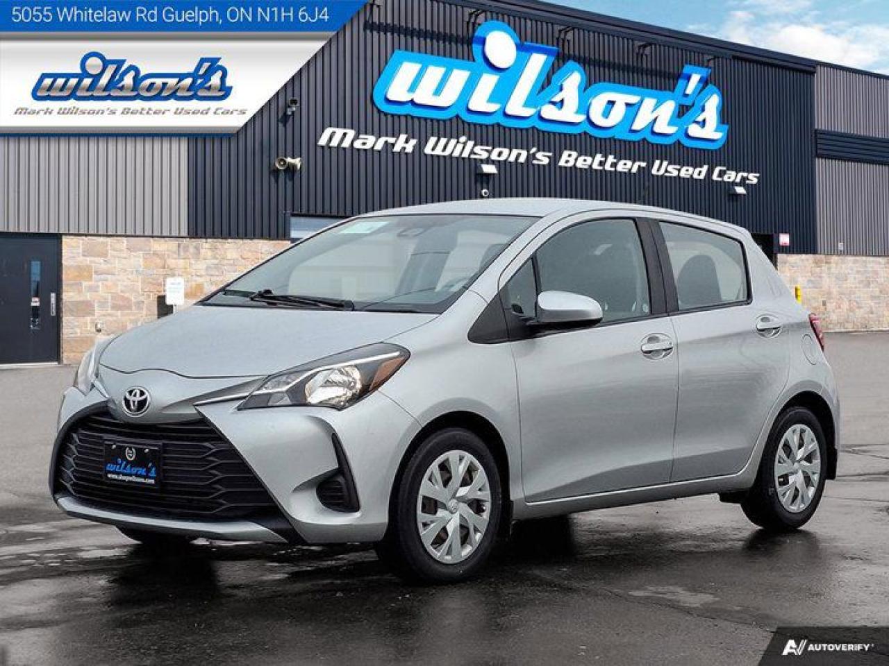 Check out this certified 2019 Toyota Yaris Hatchback LE Heated Seats, Rear Camera, Bluetooth, Keyless Entry, Power Group, and more!. Its Automatic transmission and 1.5 L engine will keep you going. This Toyota Yaris Hatchback features the following options: Reverse Camera, Air Conditioning, Bluetooth, Heated Seats, Tilt Steering Wheel, Steering Radio Controls, Power Windows, Power Locks, Keyless Entry, and Traction Control. Test drive this vehicle at Mark Wilsons Better Used Cars, 5055 Whitelaw Road, Guelph, ON N1H 6J4.60+ years of World Class Service!450+ Live Market Priced VEHICLES! ONE MASSIVE LOCATION!Free Local Delivery Available!FINANCING! - Better than bank rates! 6 Months No Payments available on approved credit OAC. Zero Down Available. We have expert licensed credit specialists to secure the best possible rate for you and keep you on budget ! We are your financing broker, let us do all the leg work on your behalf! Click the RED Apply for Financing button to the right to get started or drop in today!BAD CREDIT APPROVED HERE! - You dont need perfect credit to get a vehicle loan at Mark Wilsons Better Used Cars! We have a dedicated licensed team of credit rebuilding experts on hand to help you get the car of your dreams!WE LOVE TRADE-INS! - Top dollar trade-in values!SELL us your car even if you dont buy ours! HISTORY: Free Carfax report included.Certification included! No shady fees for safety!EXTENDED WARRANTY: Available30 DAY WARRANTY INCLUDED: 30 Days, or 3,000 km (mechanical items only). No Claim Limit (abuse not covered)5 Day Exchange Privilege! *(Some conditions apply)CASH PRICES SHOWN: Excluding HST and Licensing Fees.2019 - 2024 vehicles may be daily rentals. Please inquire with your Salesperson.