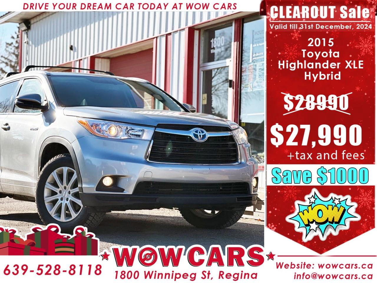 Used 2015 Toyota Highlander HYBRID XLE for sale in Regina, SK