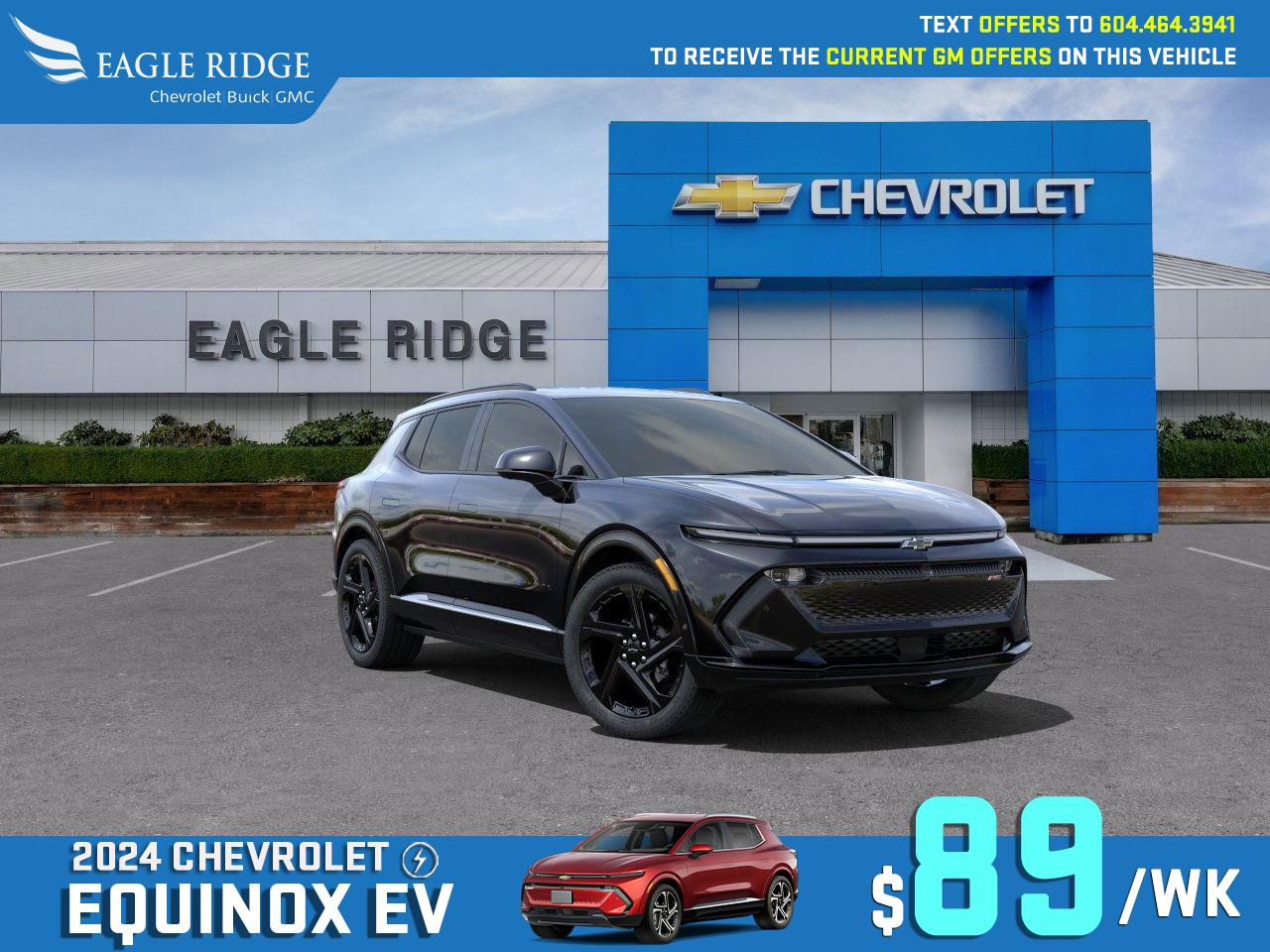 New 2024 Chevrolet Equinox EV RS Smartphone App, Front Power Seats, Active Safety Package, Wireless charger, Adaptive cruise control, Enhance automatics emergency braking for sale in Coquitlam, BC